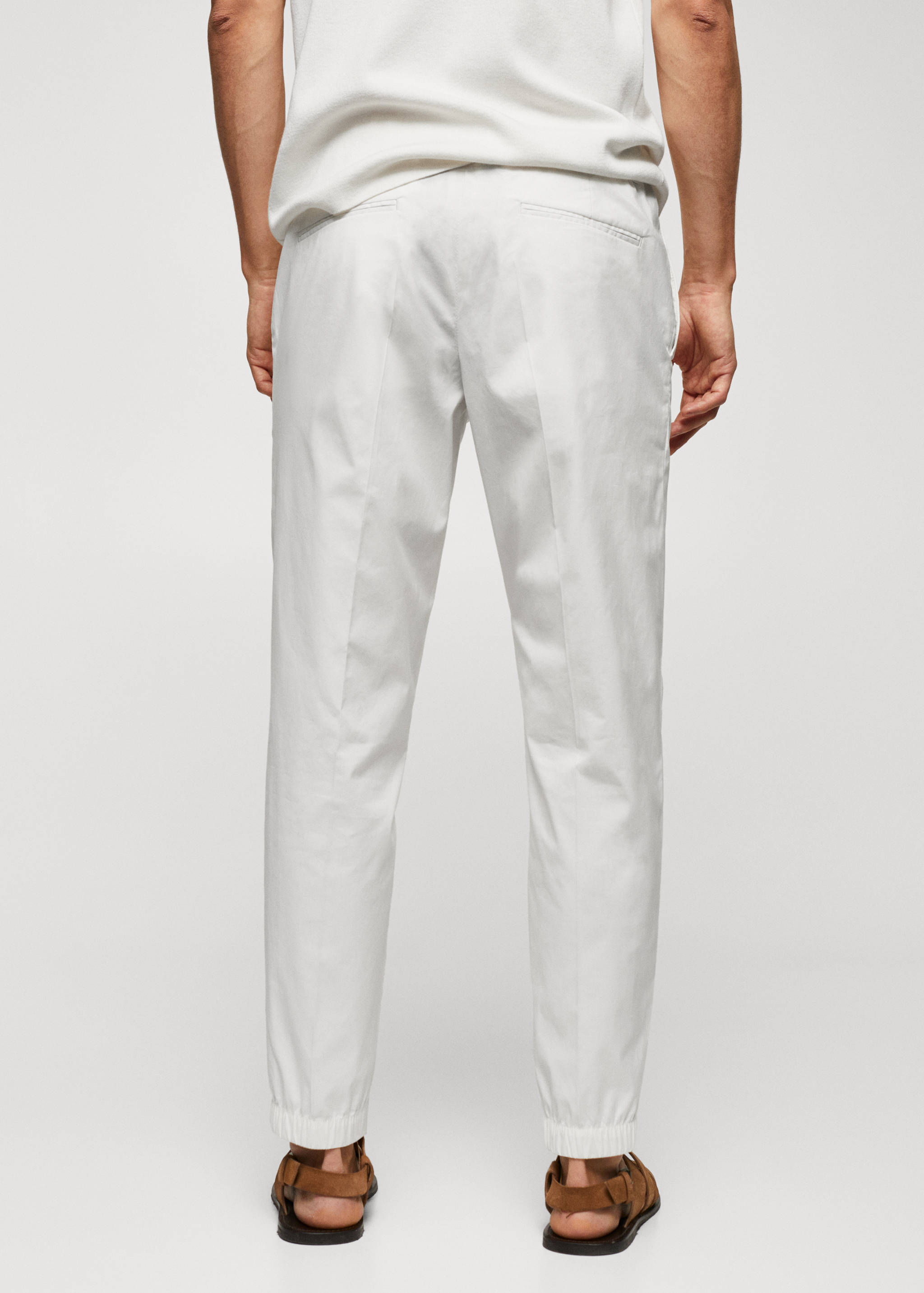 Slim-fit cotton trousers - Reverse of the article