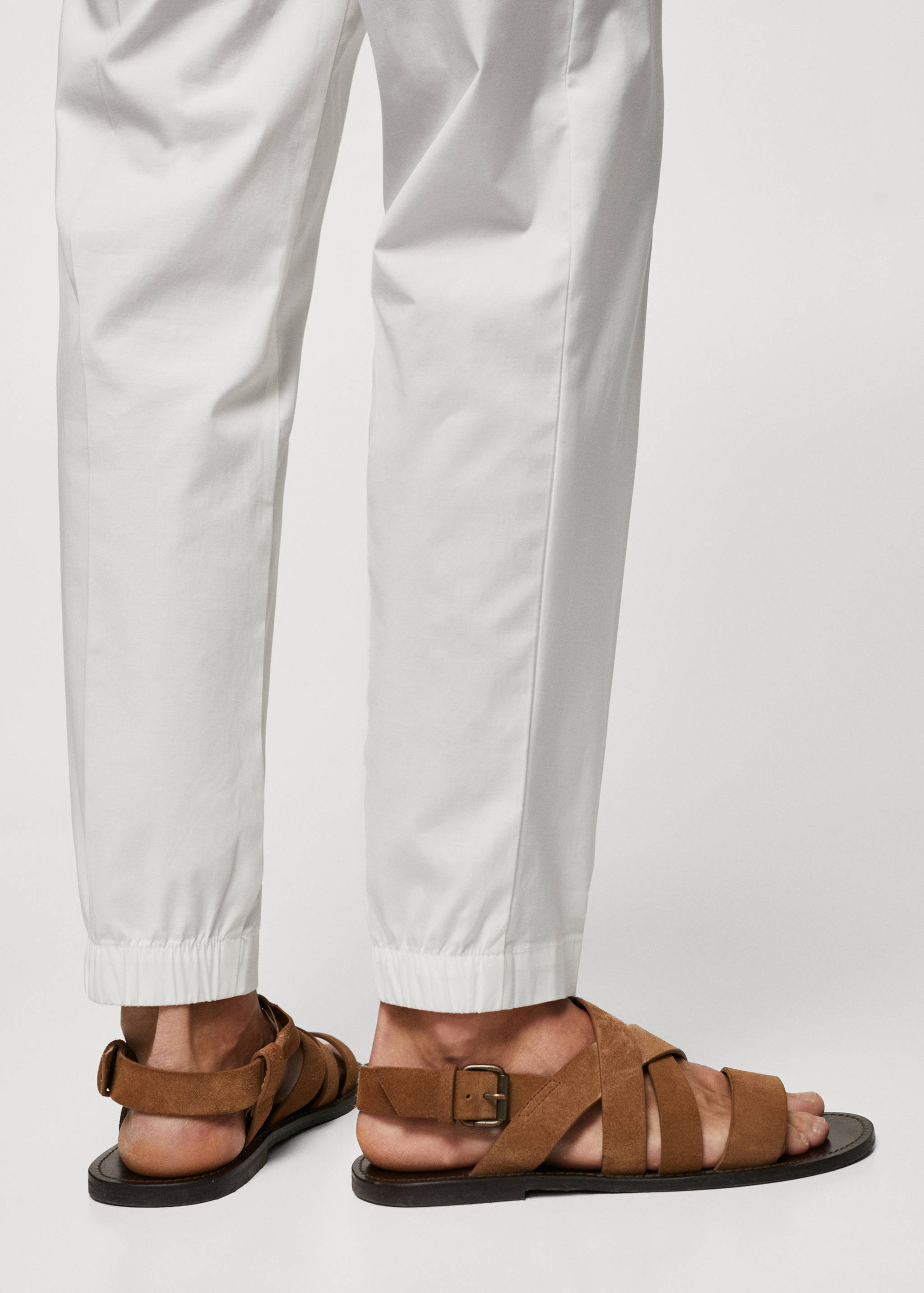 Slim-fit cotton trousers - Details of the article 6