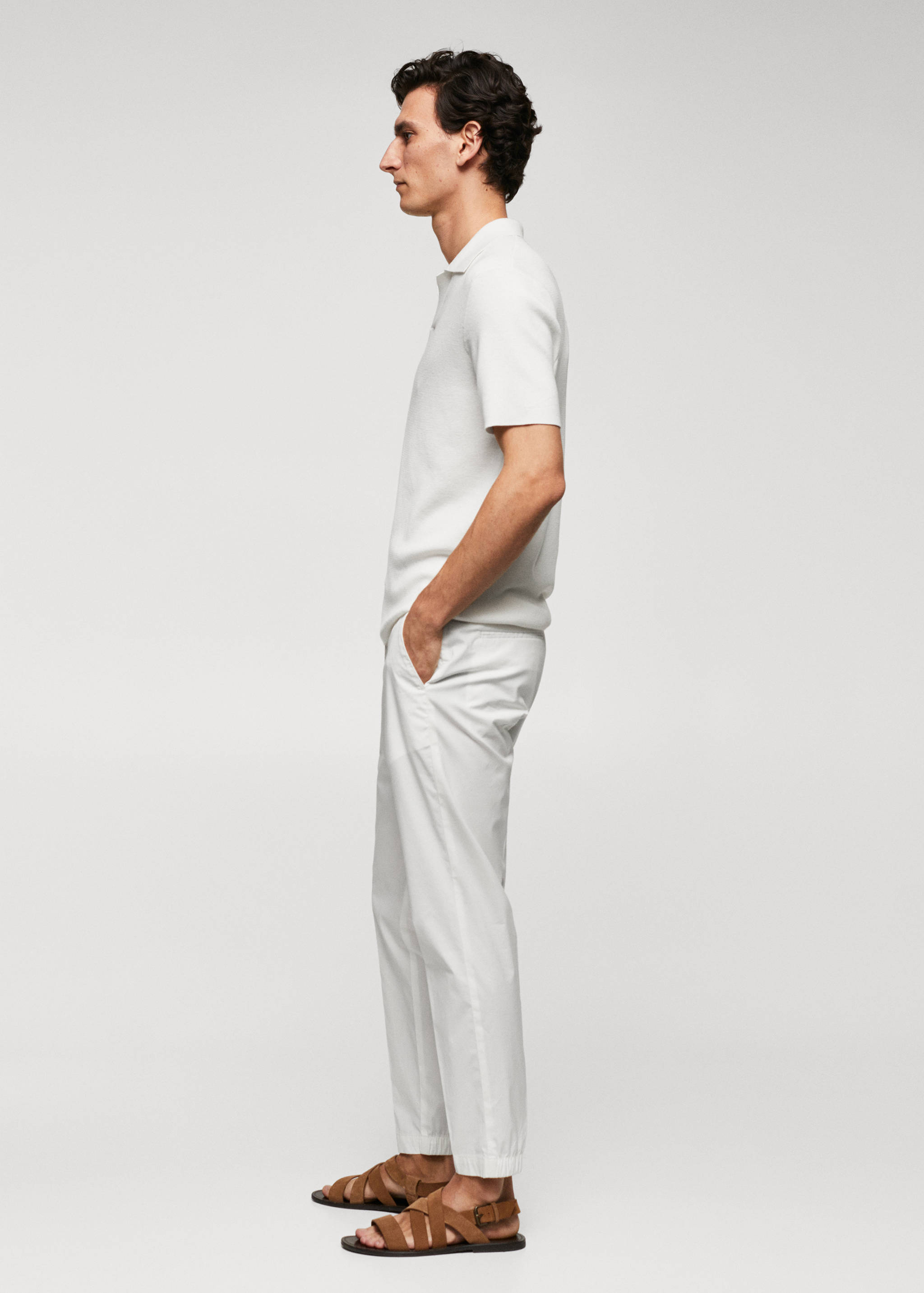 Slim-fit cotton trousers - Details of the article 2