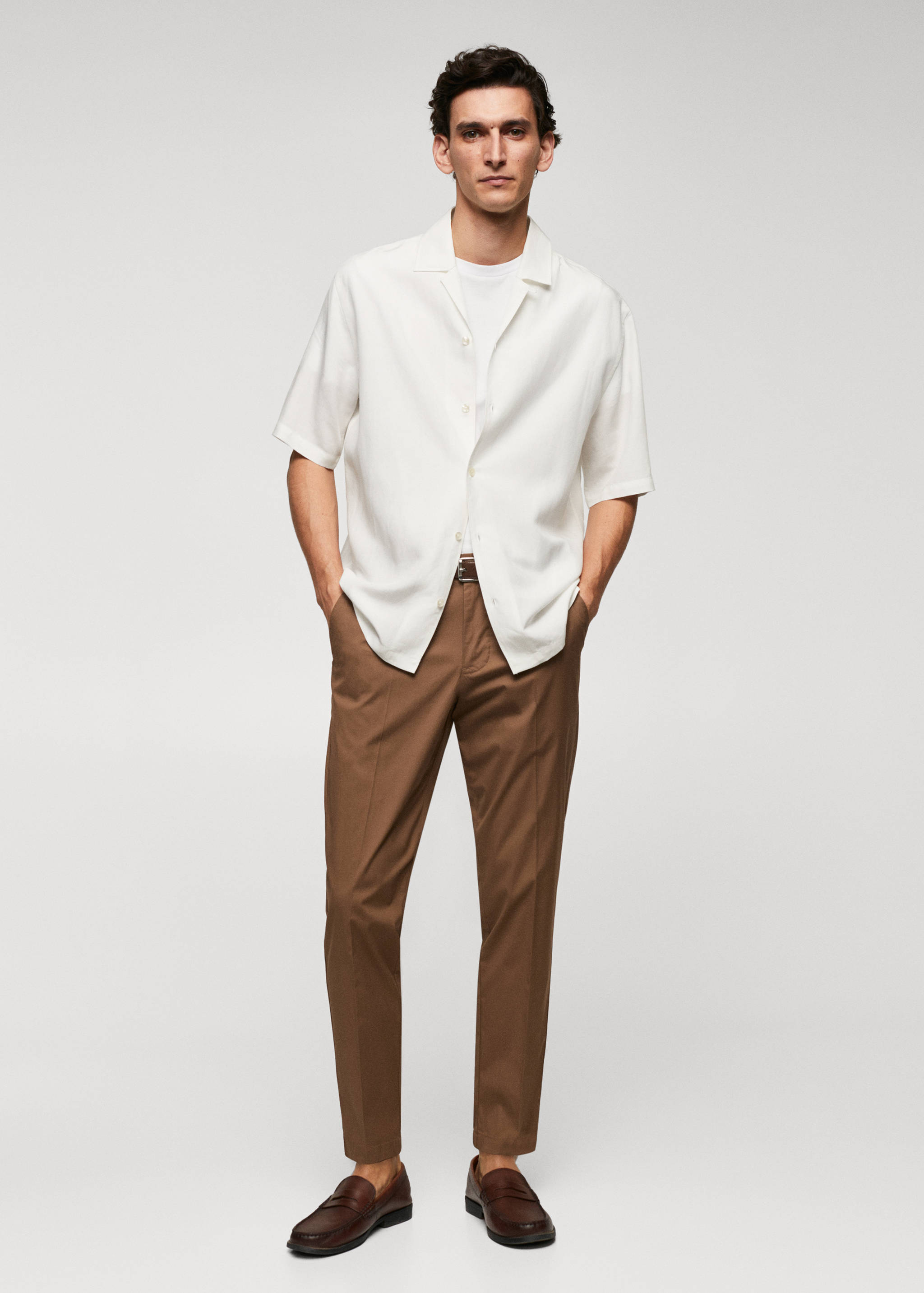 Slim-fit cotton trousers - General plane