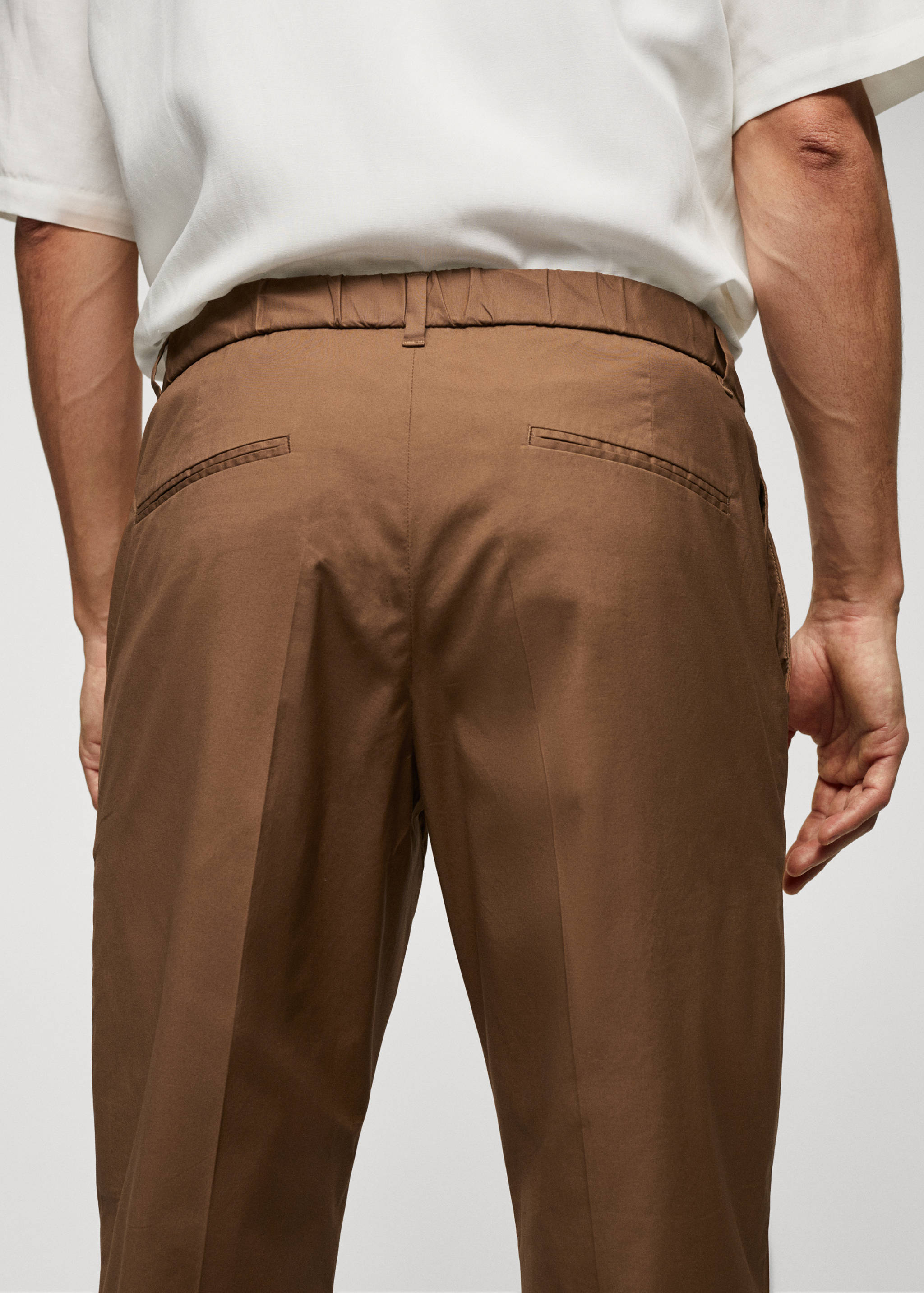 Slim-fit cotton trousers - Details of the article 4