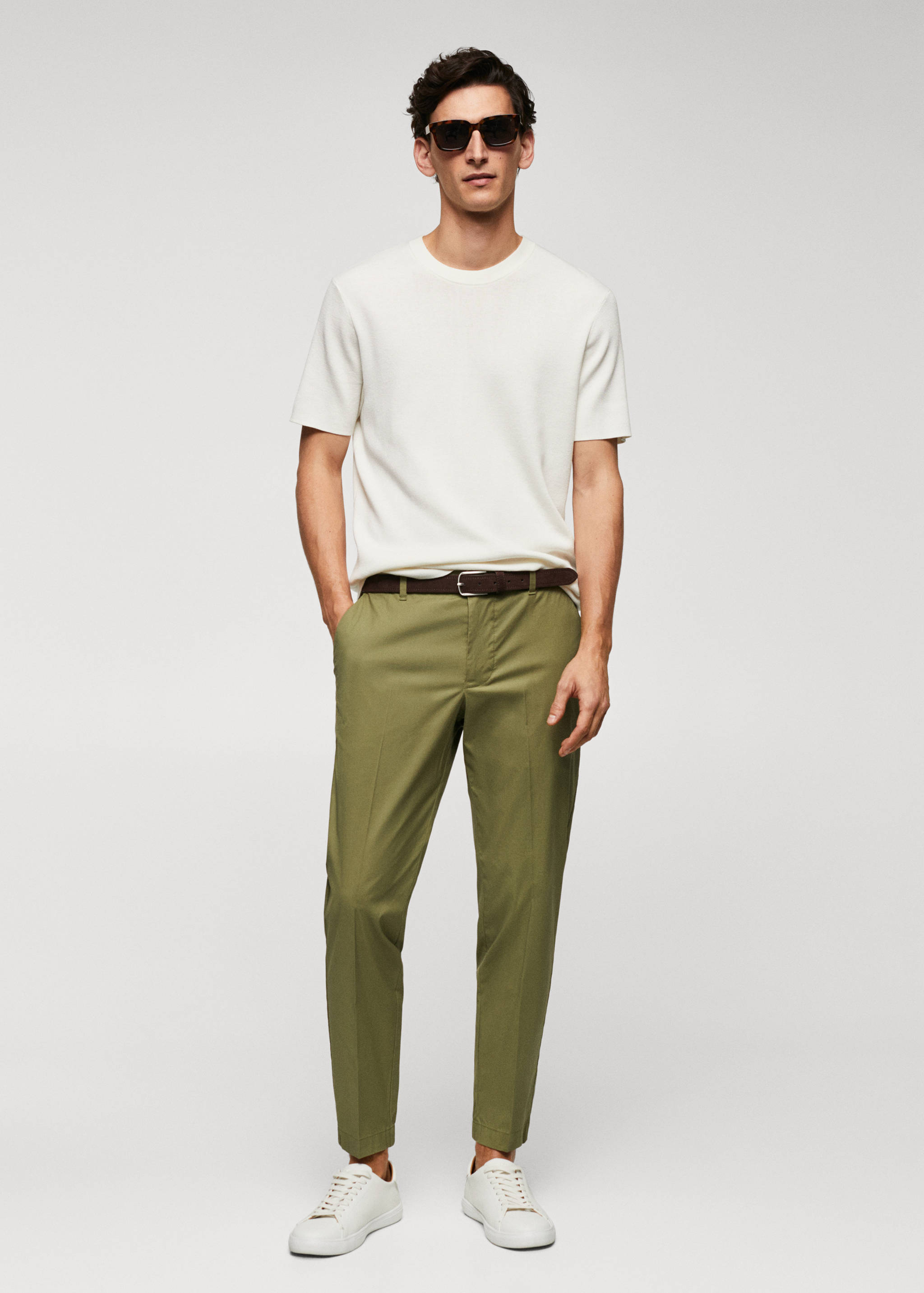 Slim-fit cotton trousers - General plane