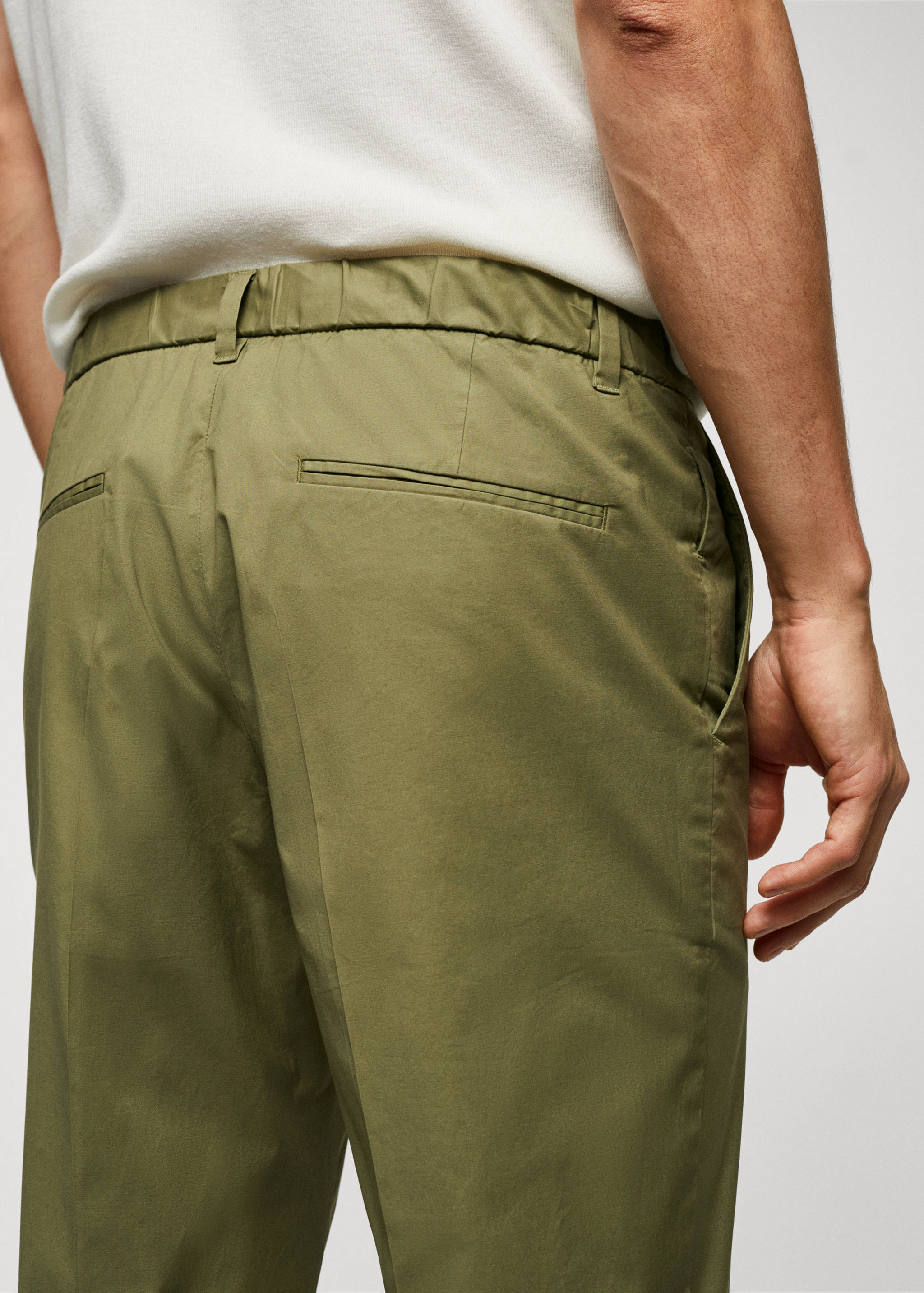 Slim-fit cotton trousers - Details of the article 4