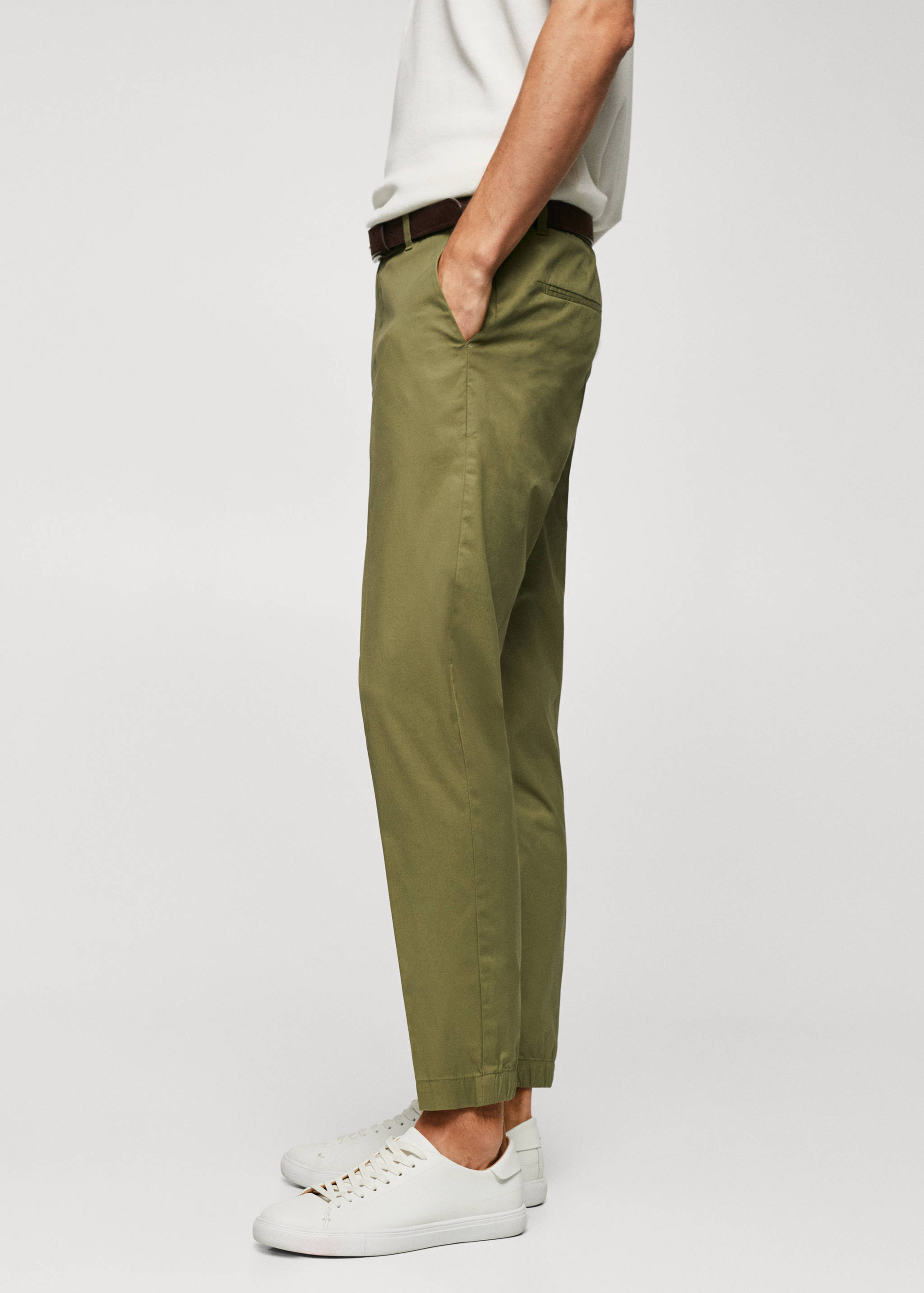 Slim-fit cotton trousers - Details of the article 2