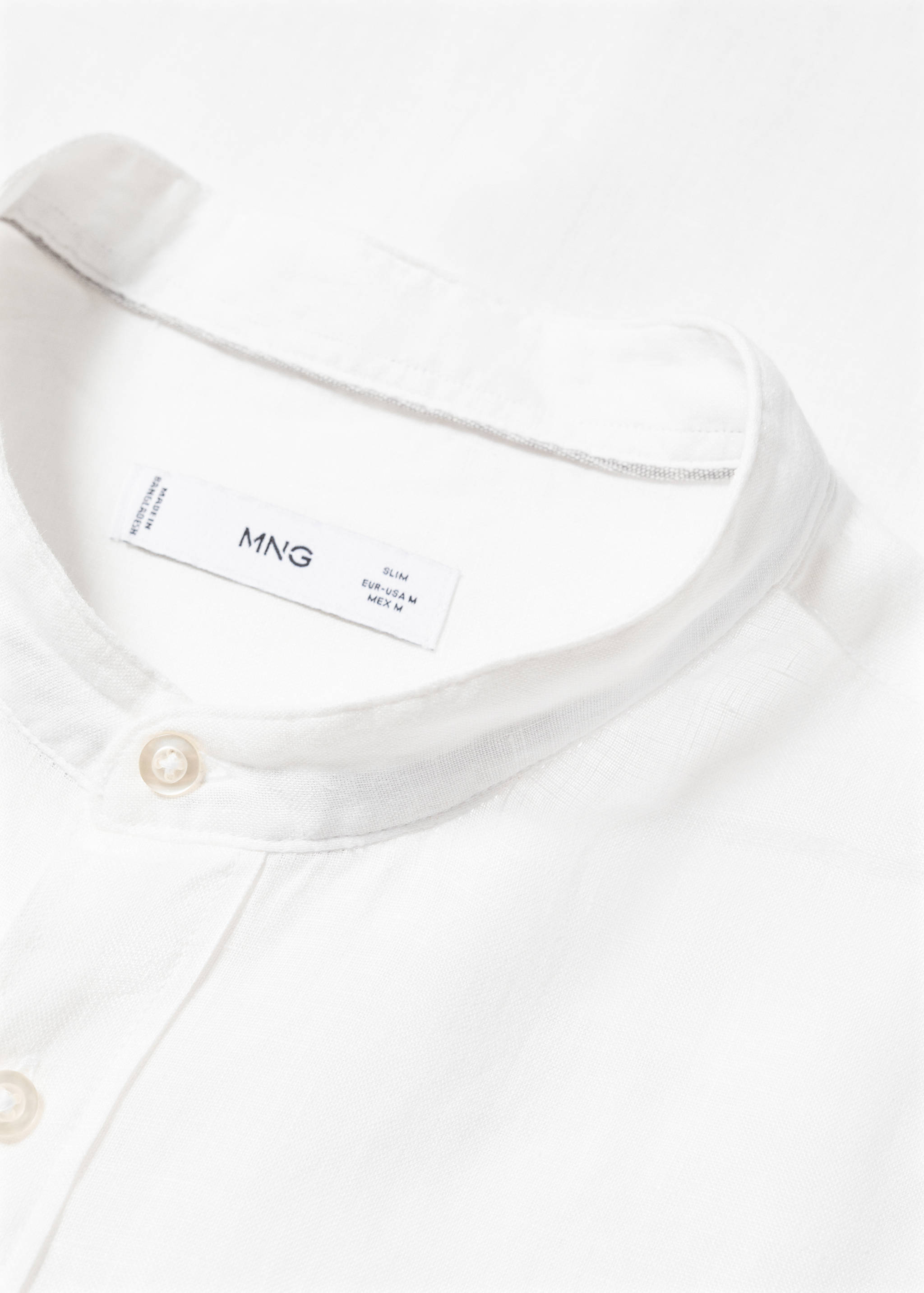 Hemd aus 100 % Leinen mit Mao-Kragen - Detail des Artikels 8