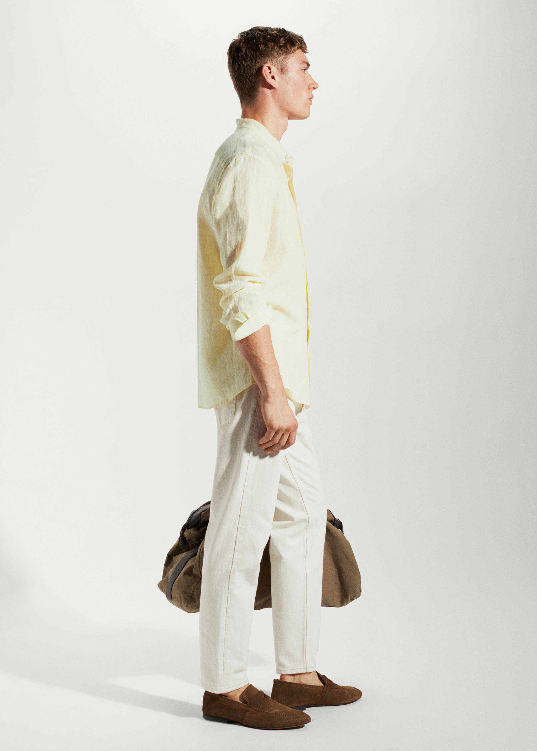 Hemd aus 100 % Leinen mit Mao-Kragen - Detail des Artikels 2