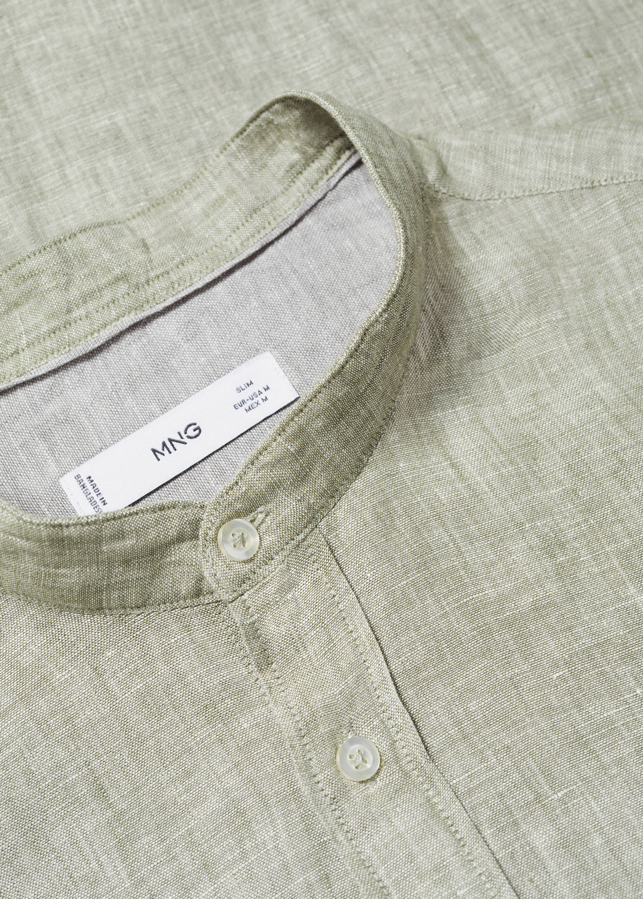 Hemd aus 100 % Leinen mit Mao-Kragen - Detail des Artikels 8