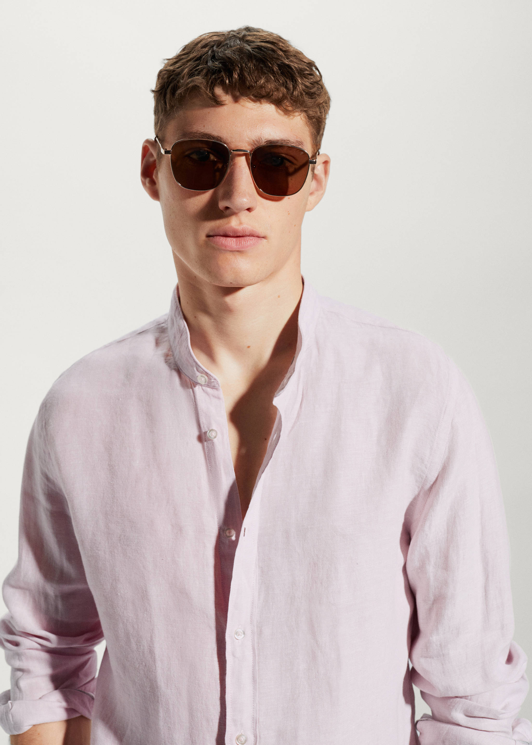 Hemd aus 100 % Leinen mit Mao-Kragen - Detail des Artikels 1