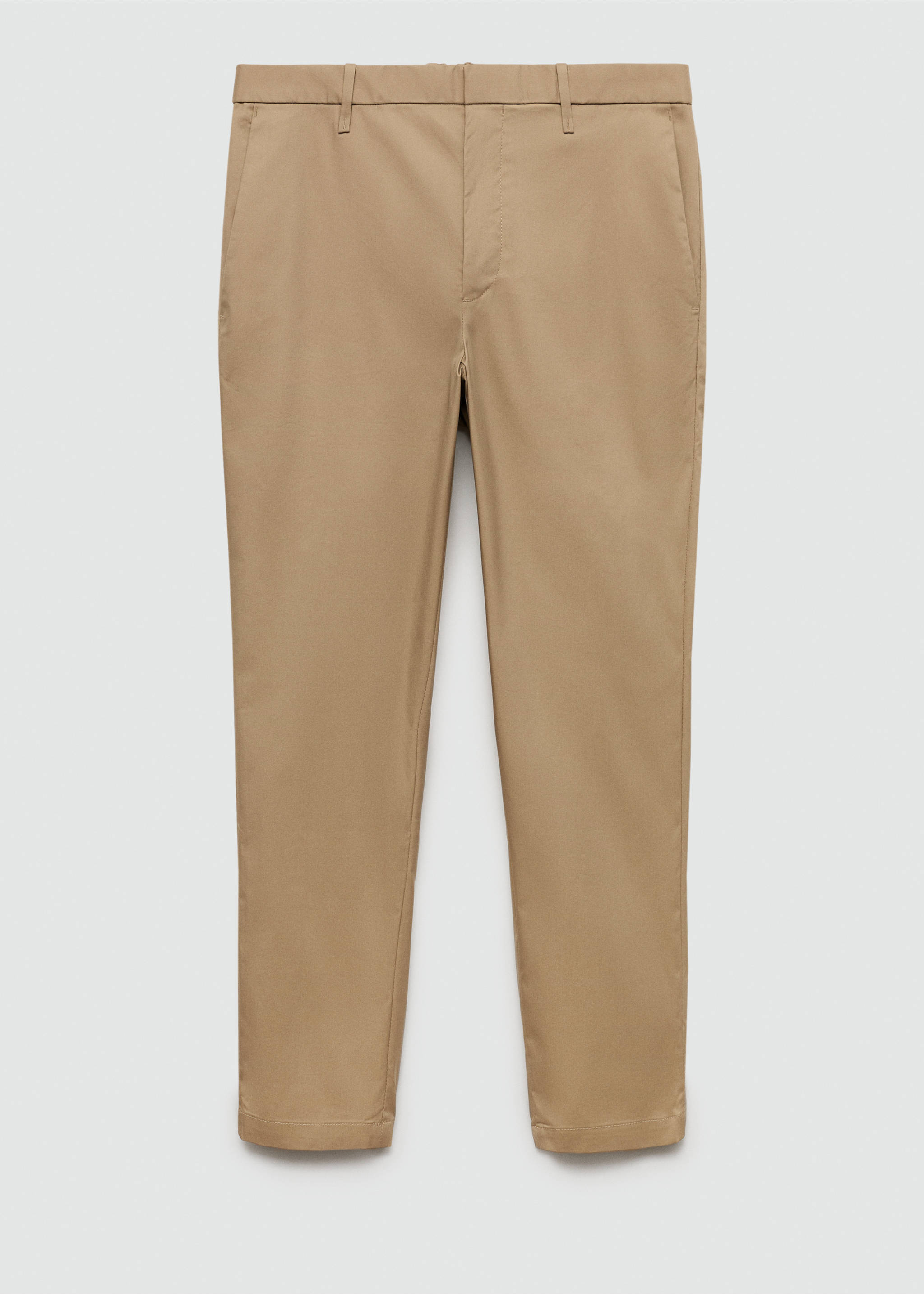 Plain chino trousers - Article without model, Tobacco Brown. Ref: 57040632-00.