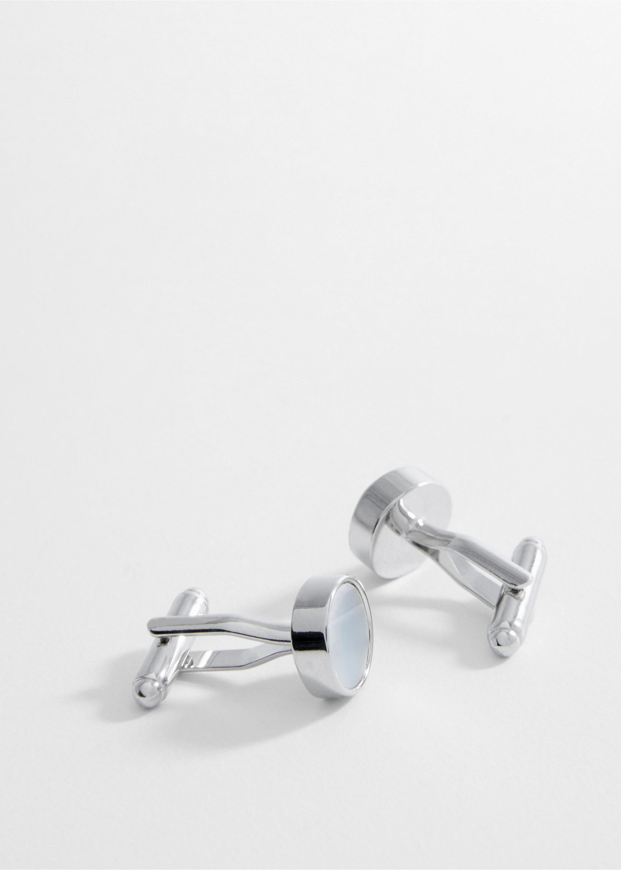 Round mother-of-pearl cufflinks - Medium plane