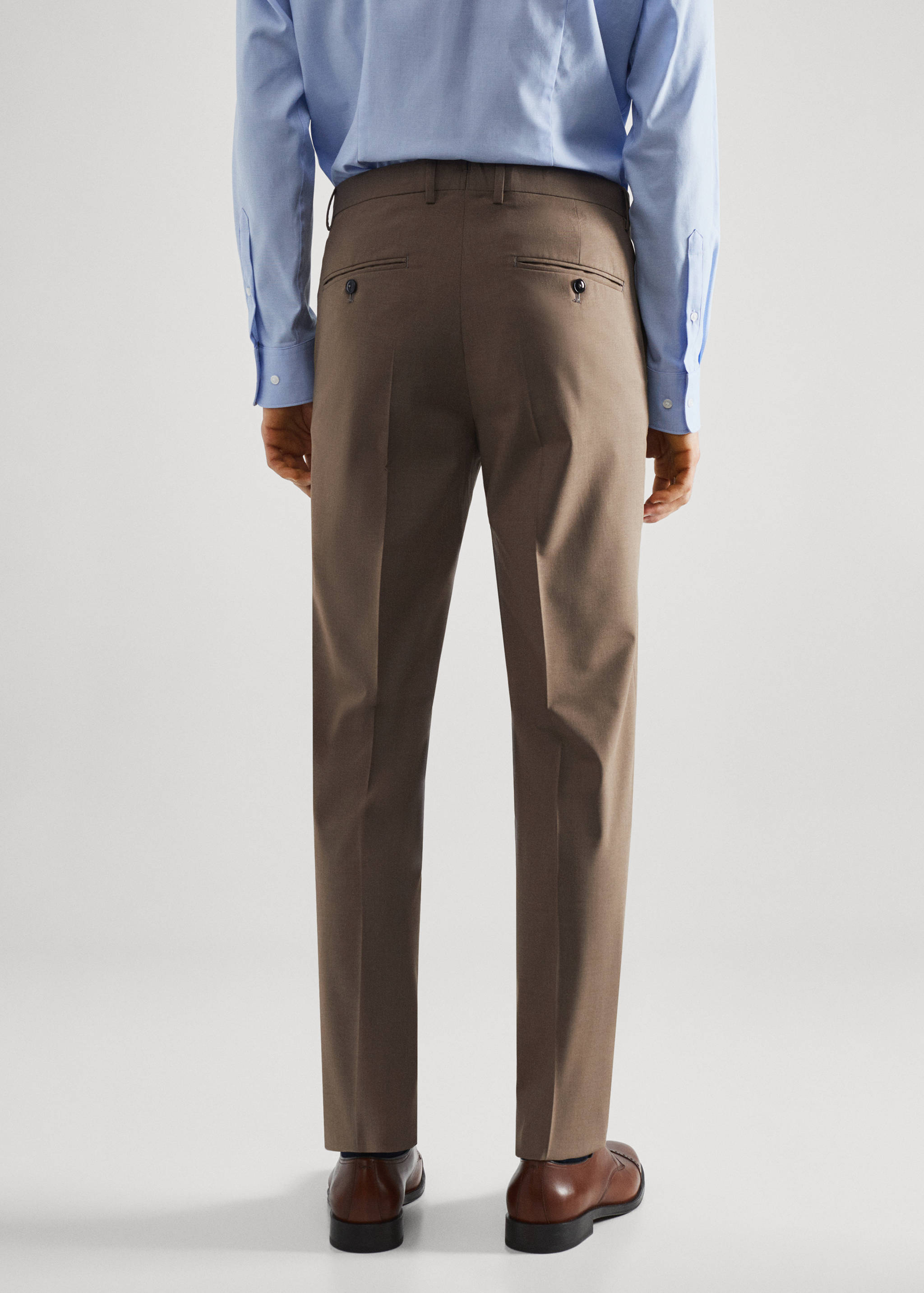 Stretch-fabric slim-fit suit trousers - Reverse of the article