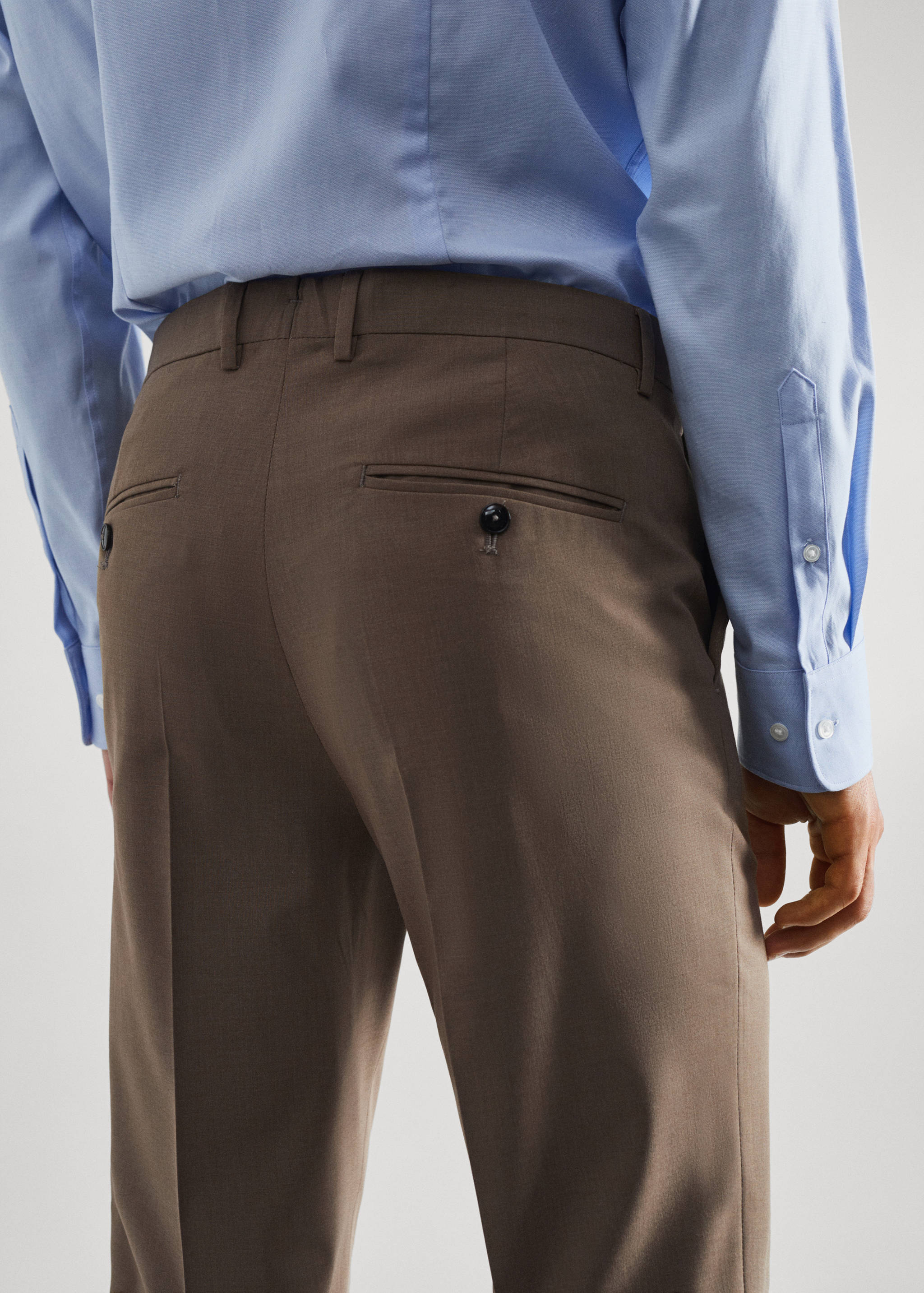 Stretch-fabric slim-fit suit trousers - Details of the article 4