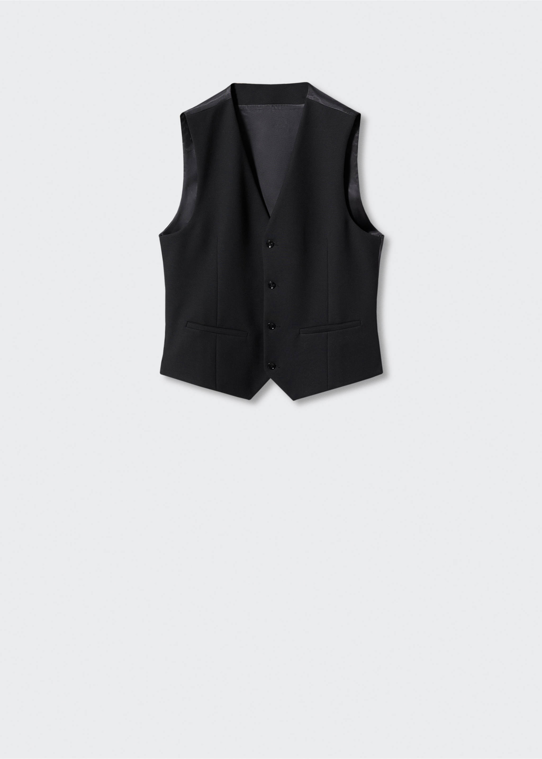Super Slim Fit-Anzugweste aus Stretchstoff - Artikel ohne Model, Schwarz. Ref: 57040664-00.