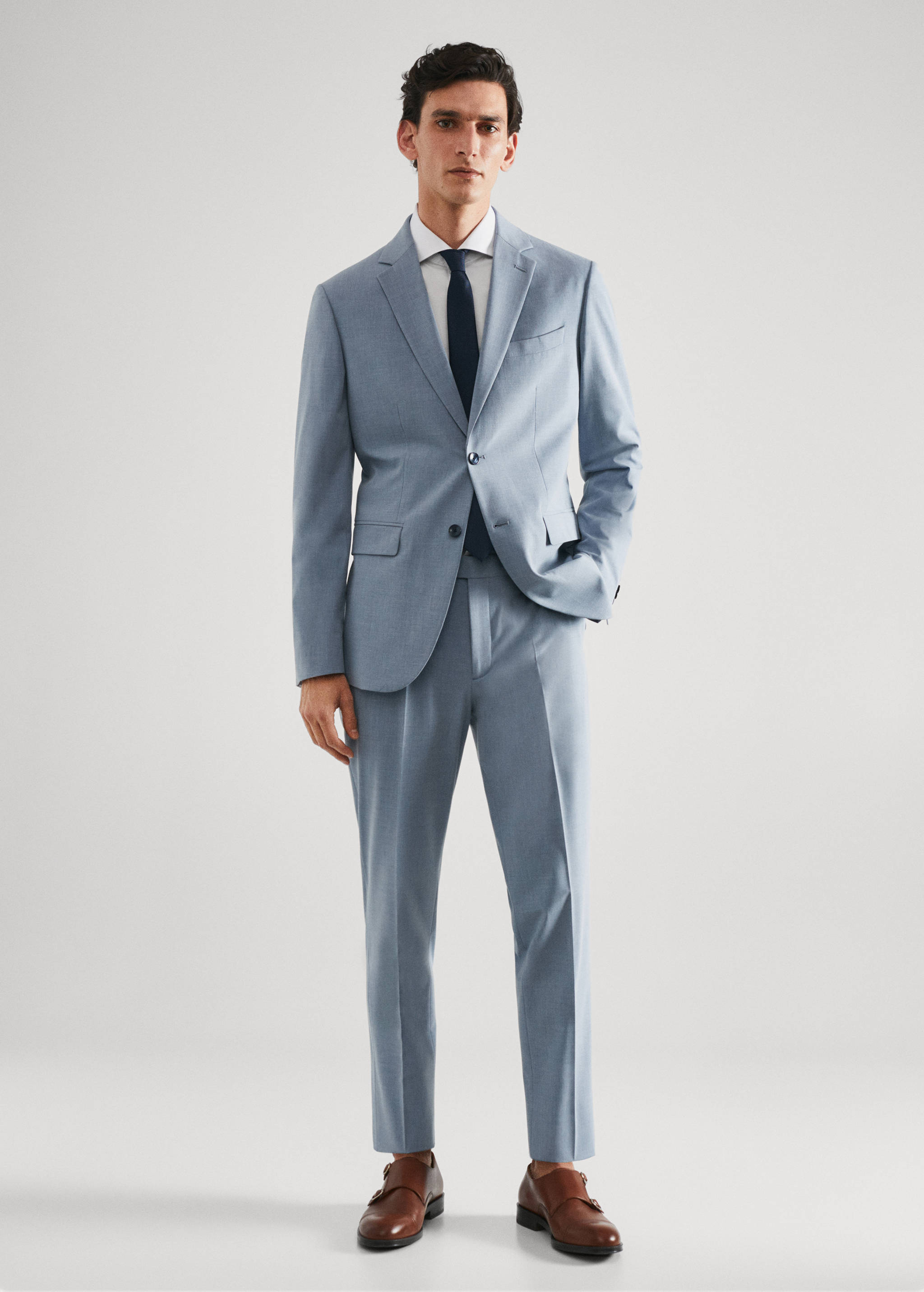 Slim Fit-Anzugjacke aus Comfort-Stretch-Gewebe - Allgemeine Ansicht