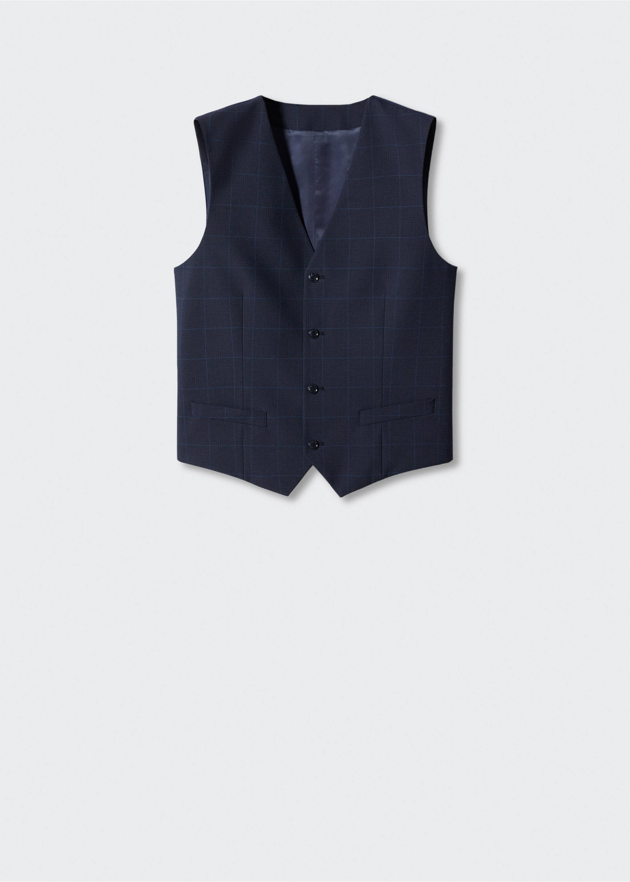Armilla vestit quadres súper slim fit - Article sense model, Blau marí fosc. Ref: 57040666-00.