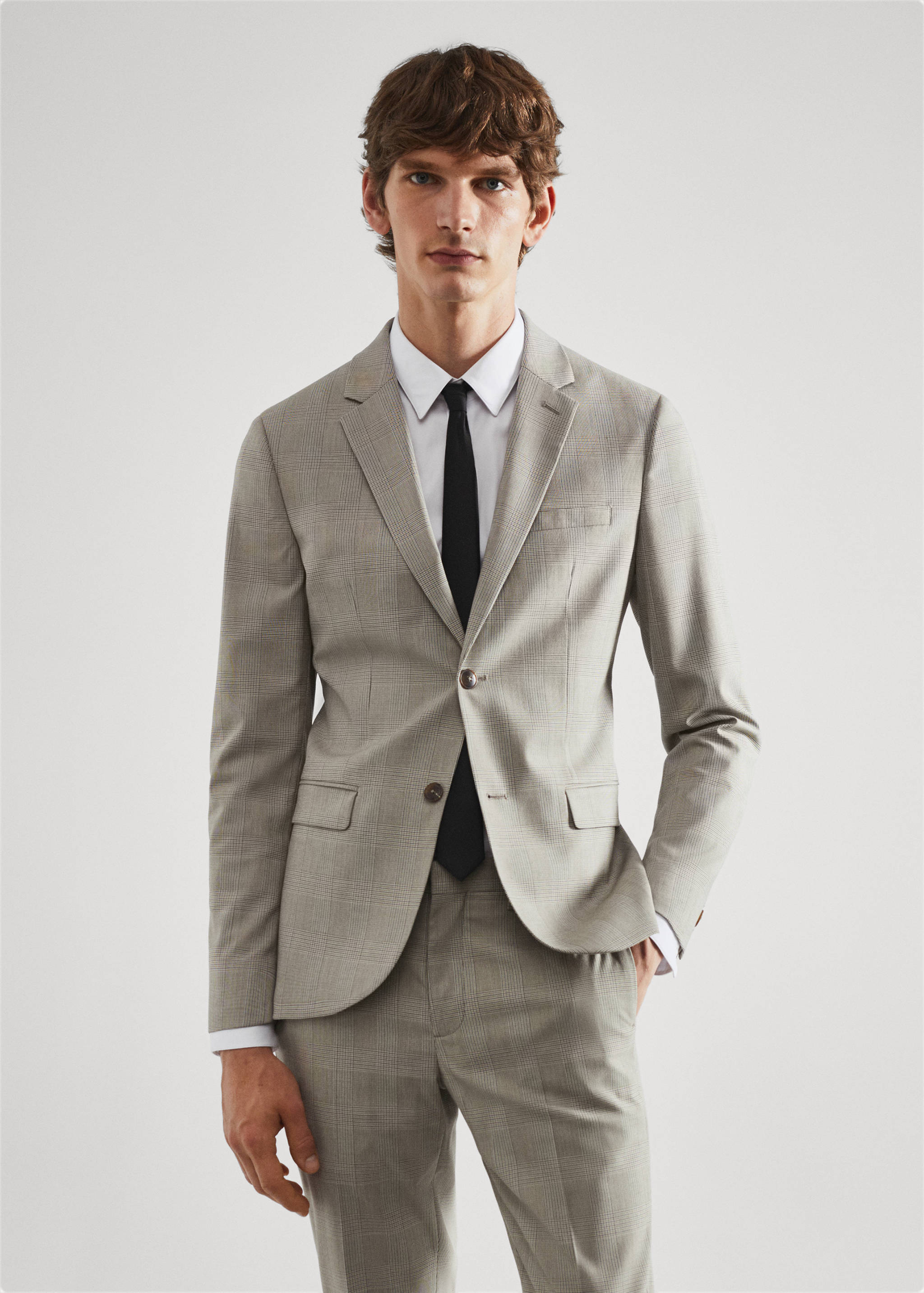 Super slim-fit printed suit jacket - Medium plane