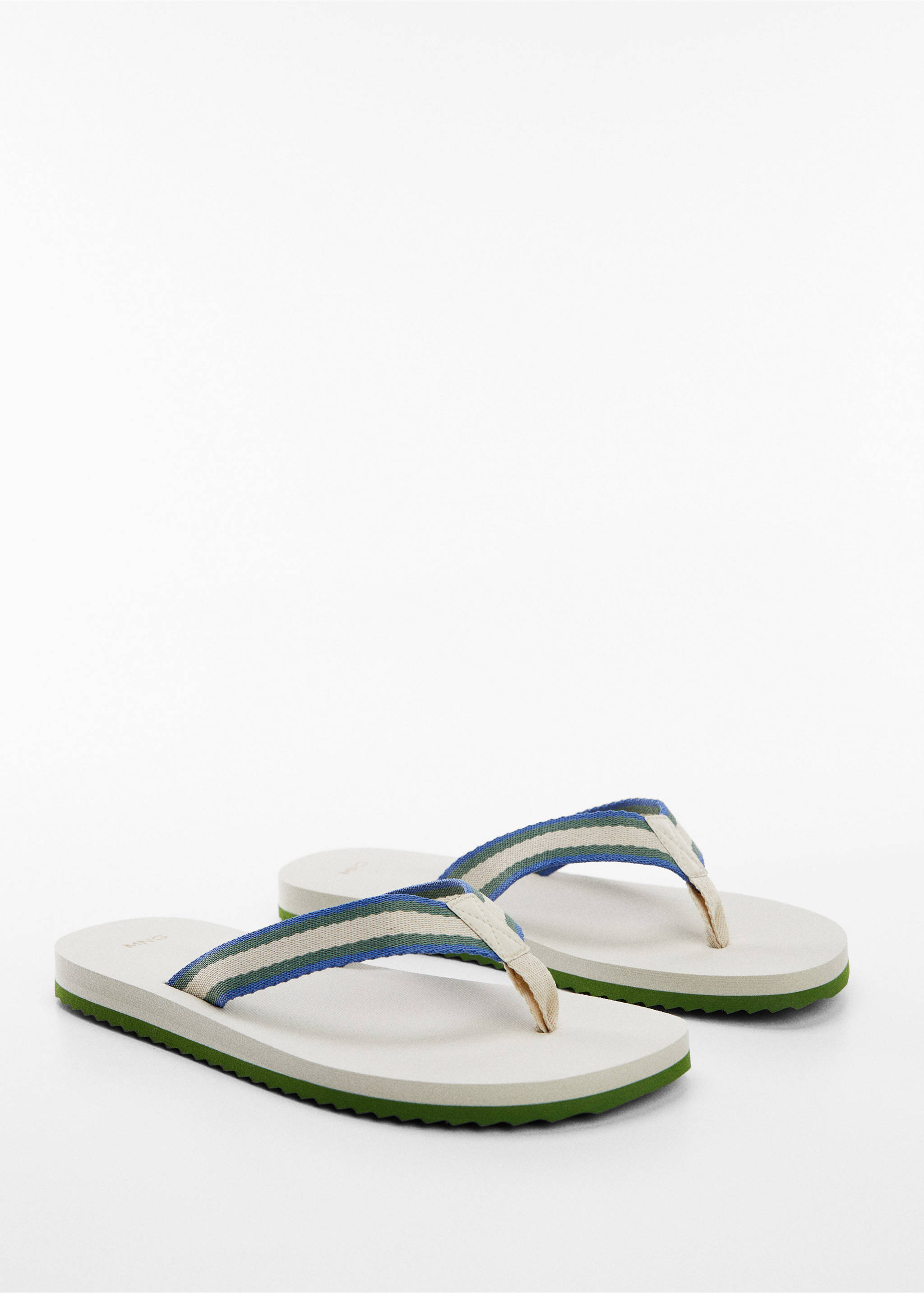 Flip-flops with contrasting colour straps - Medium plane, Beige. Ref: 57040672-00.