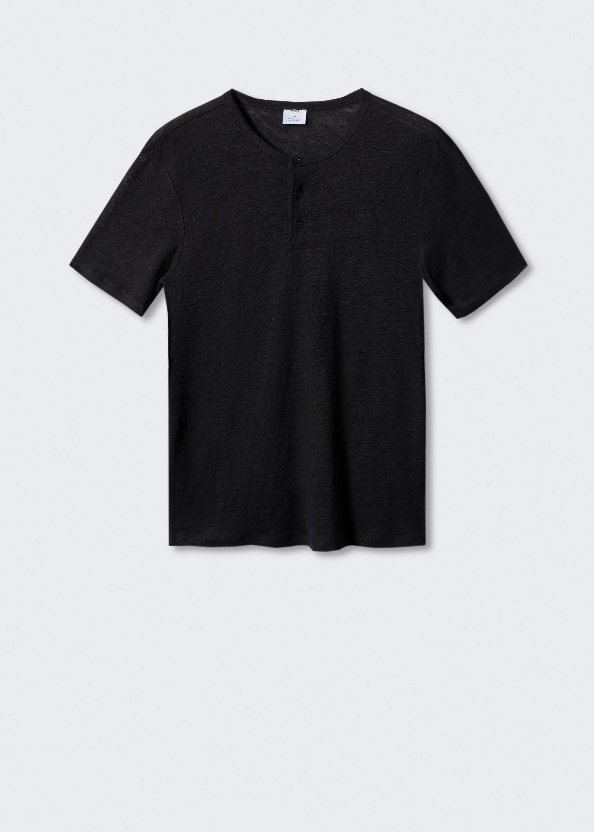 100% linen Henley t-shirt - Article without model