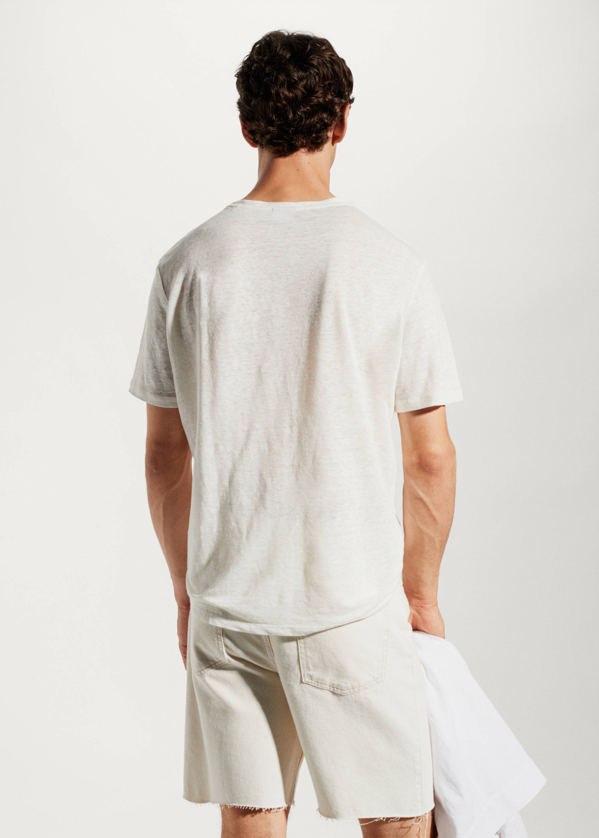 T-shirt slim fit 100 % lin - Verso de l’article