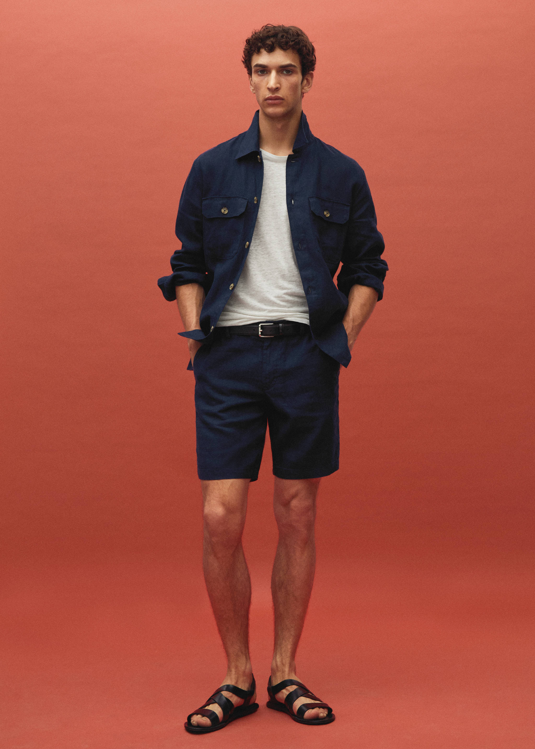 T-shirt slim fit 100 % lin - Détail de l'article 5