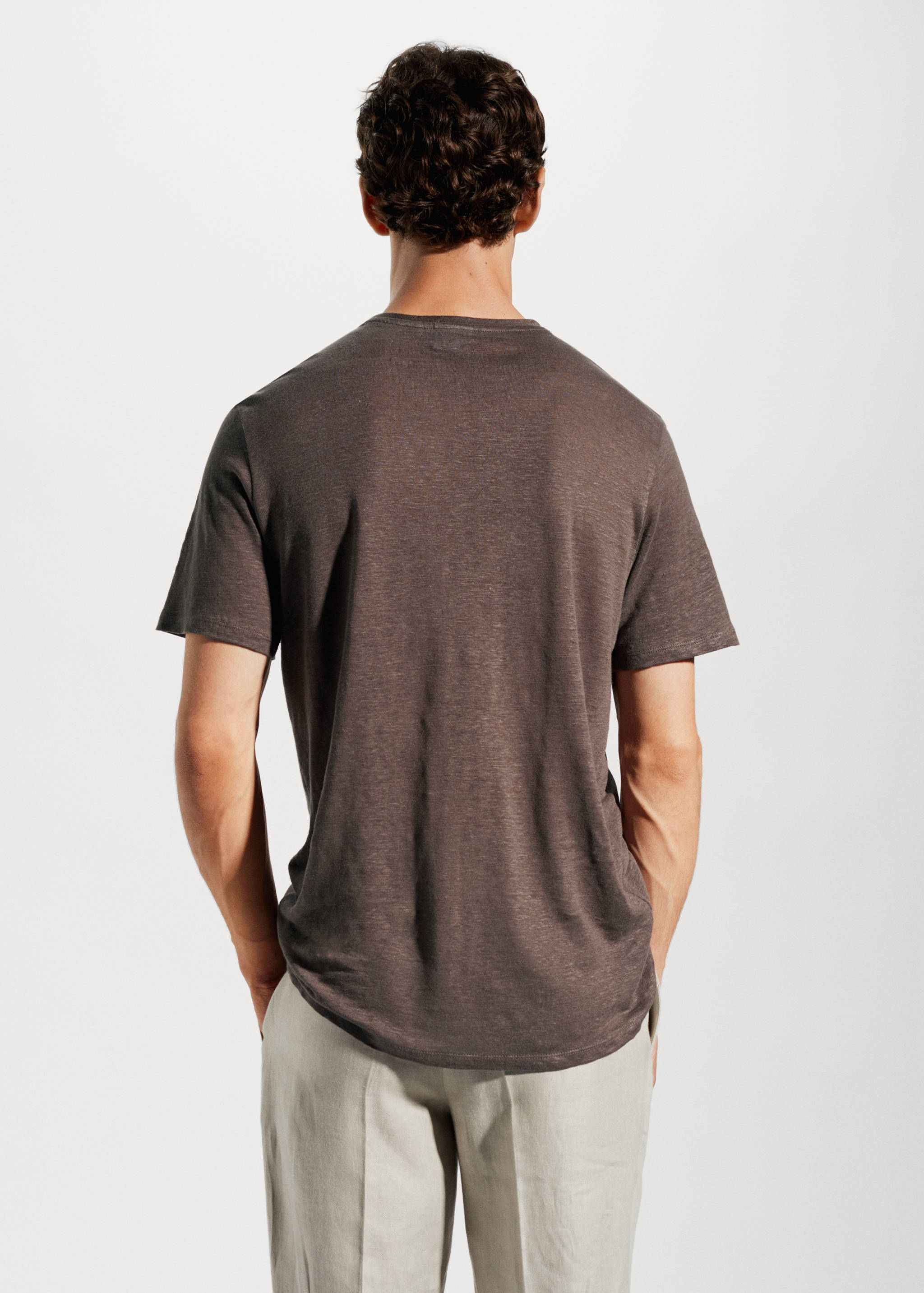 T-shirt slim fit 100 % lin - Verso de l’article