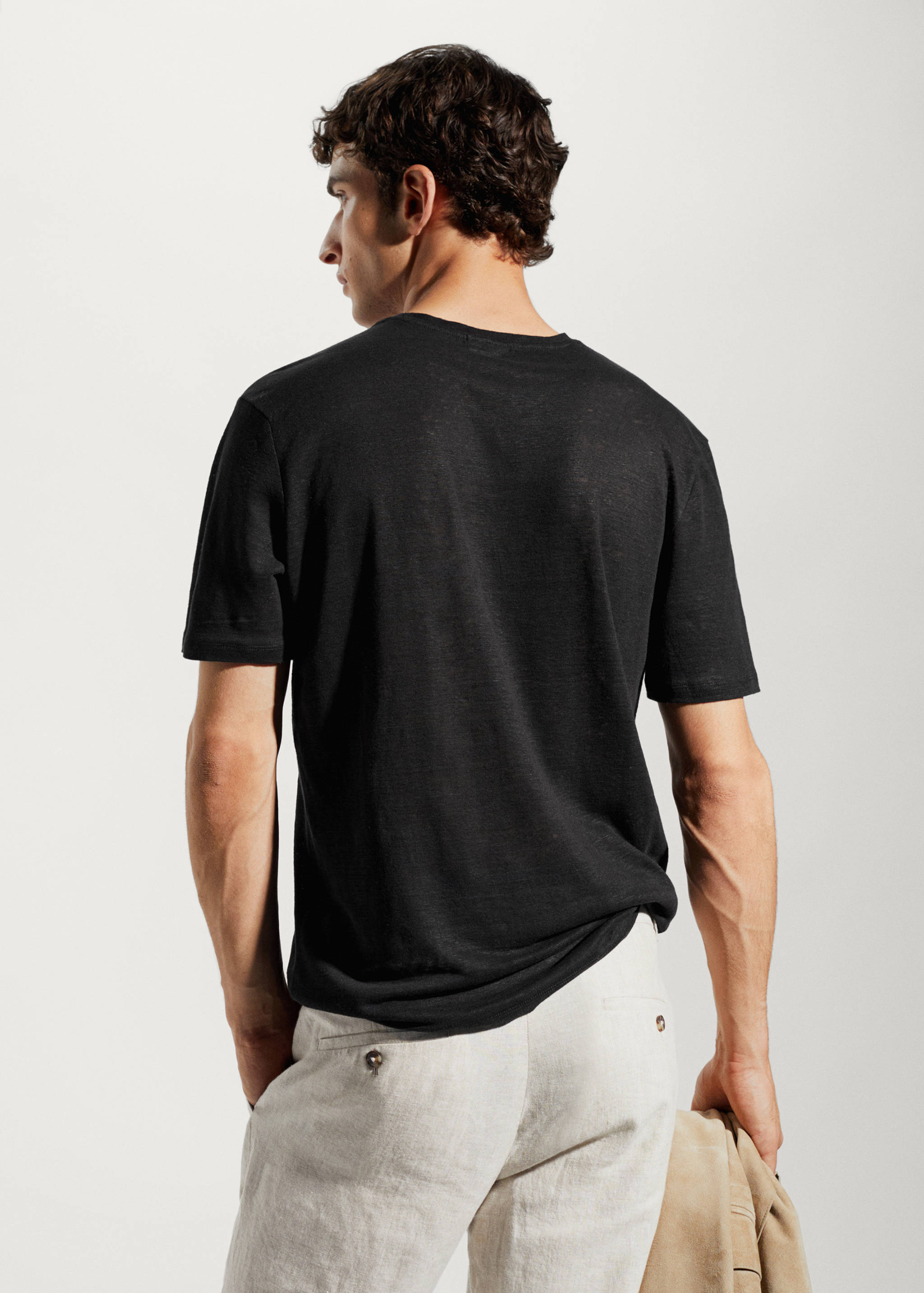 T-shirt slim fit 100 % lin - Verso de l’article