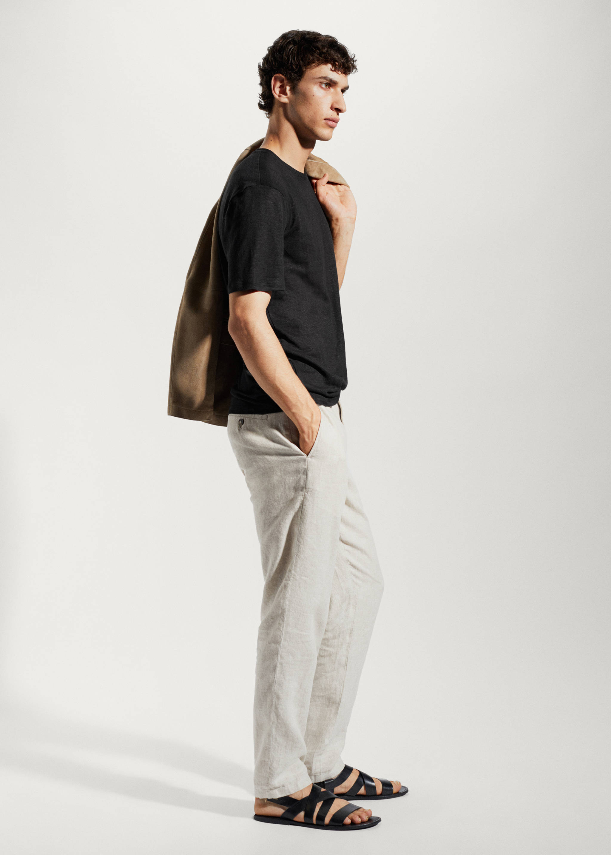 T-shirt slim fit 100 % lin - Détail de l'article 2