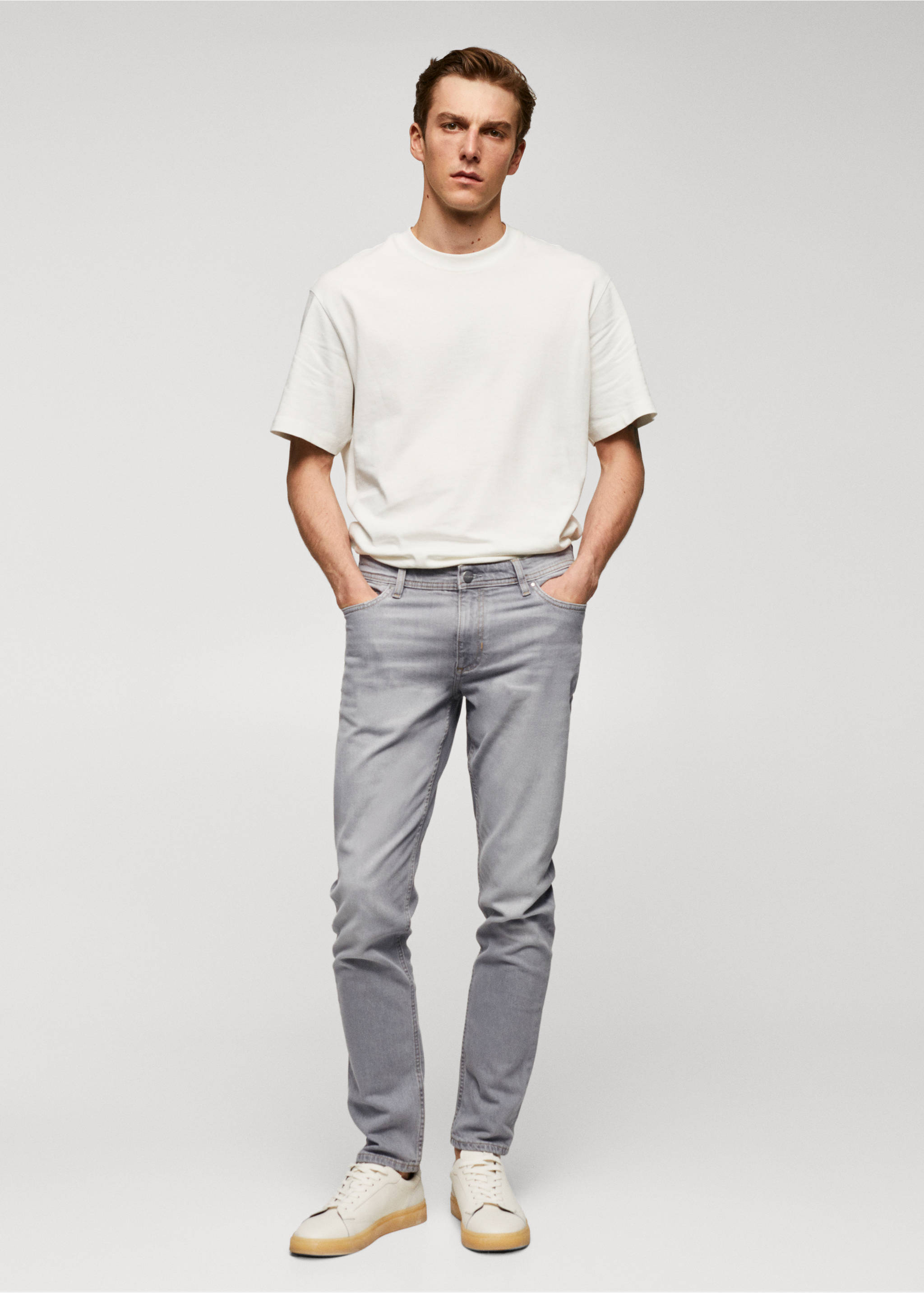 Jan slim-fit jeans - General plane, Light Grey Denim. Ref: 57040687-00.