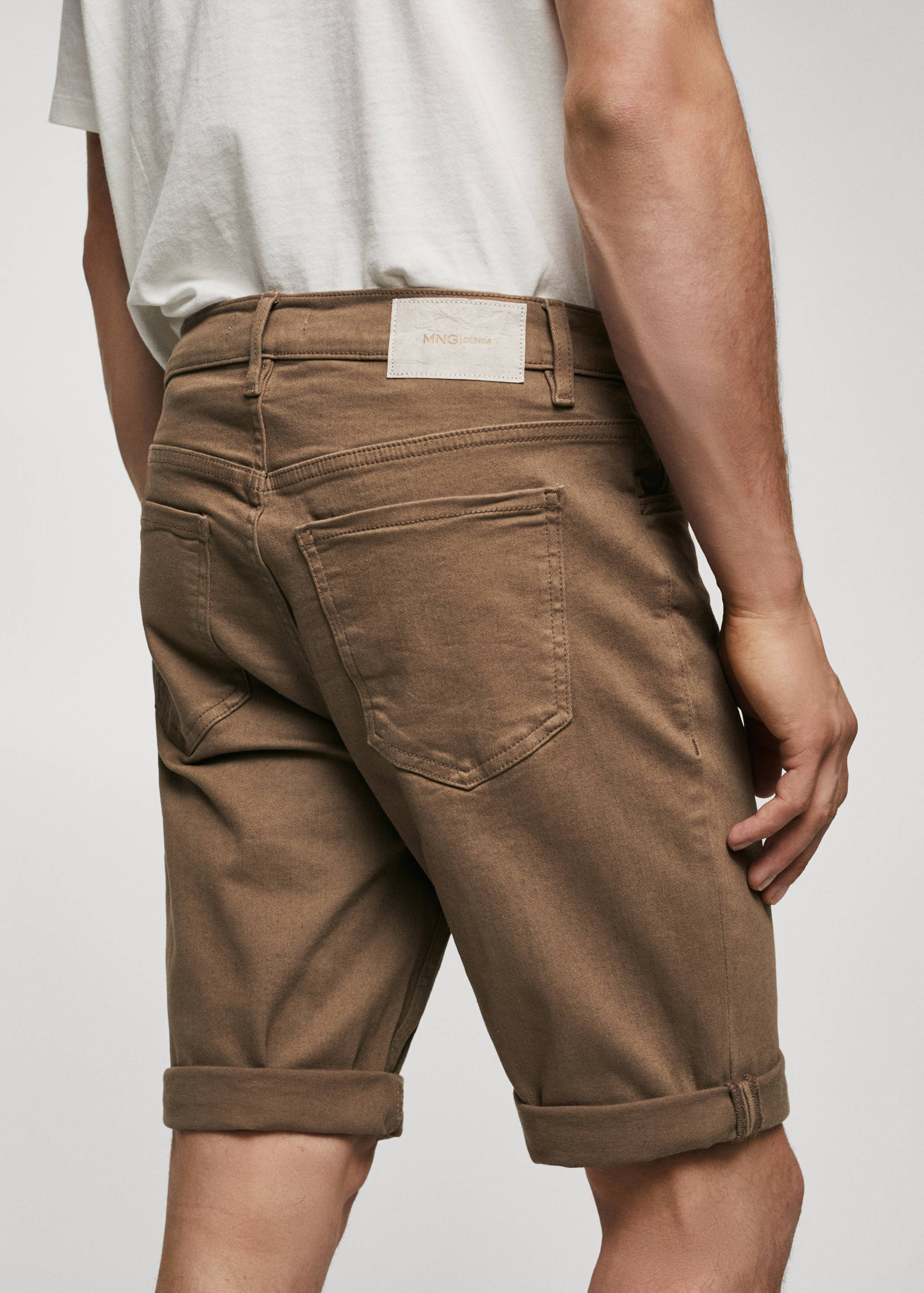 Slim-fit denim bermuda shorts - Details of the article 2