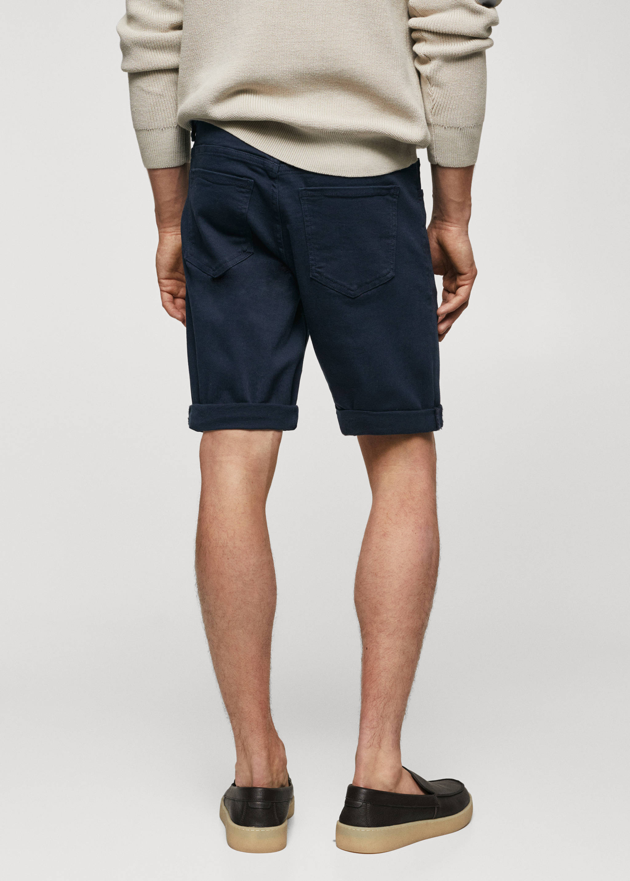Slim-fit denim bermuda shorts - Reverse of the article