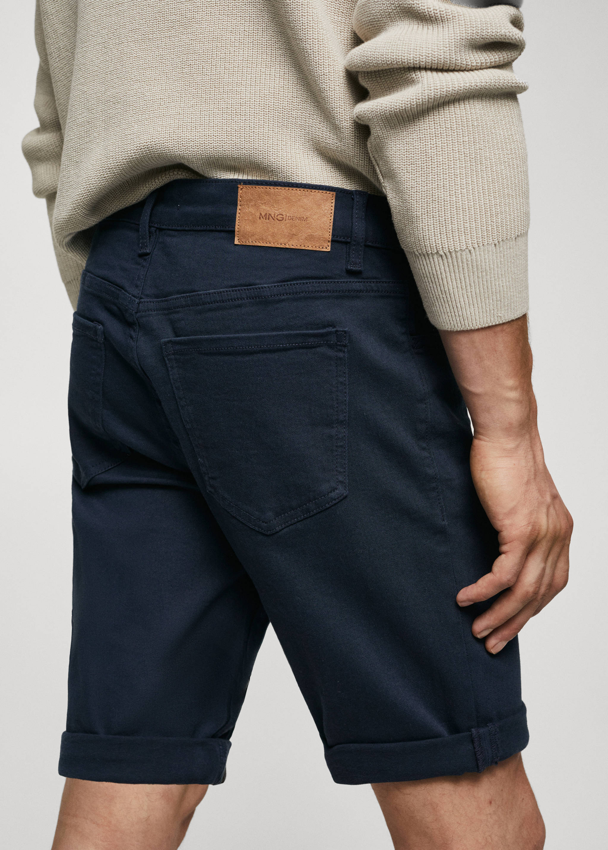 Slim-fit denim bermuda shorts - Details of the article 2