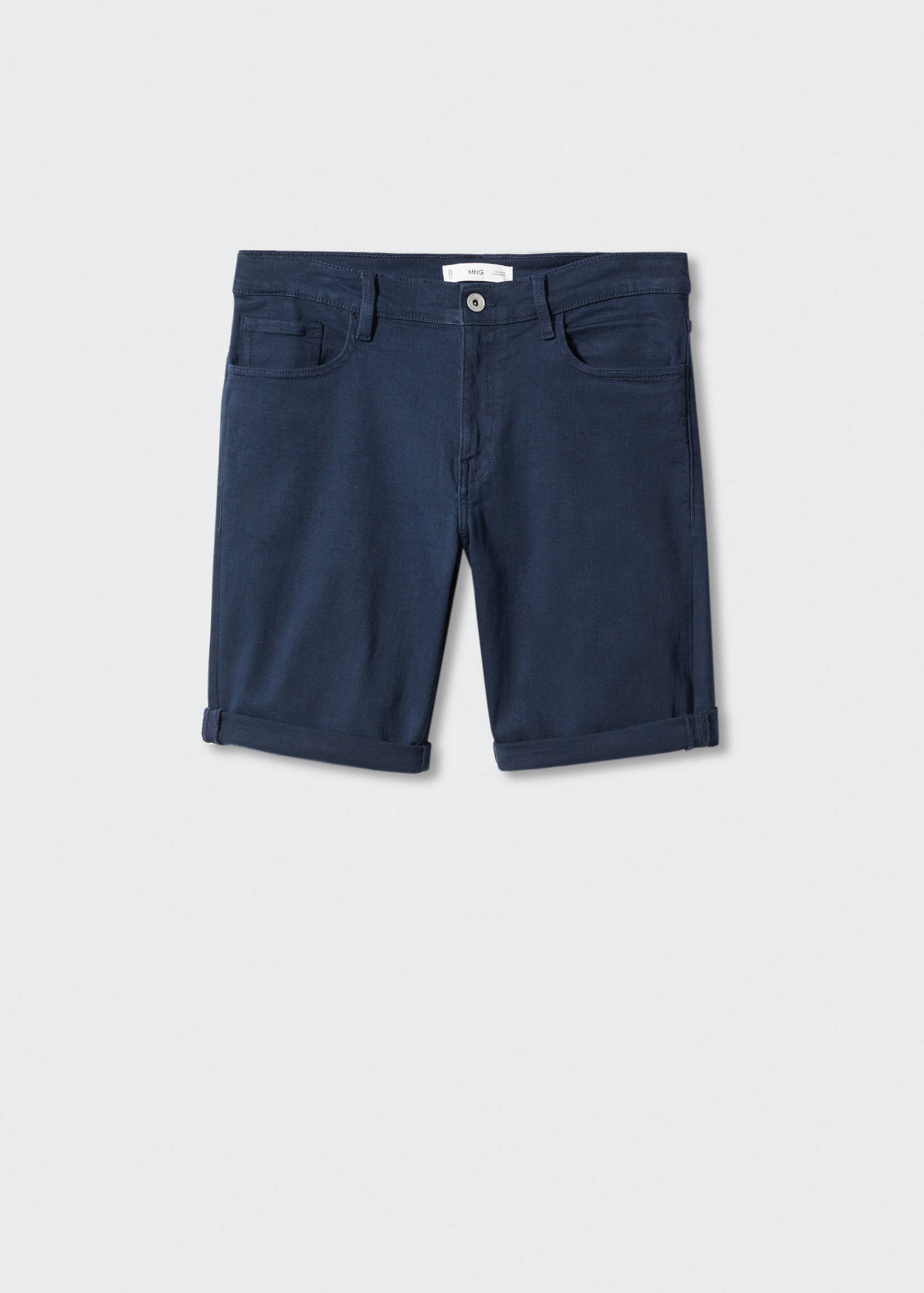 Slim-fit denim bermuda shorts - Article without model