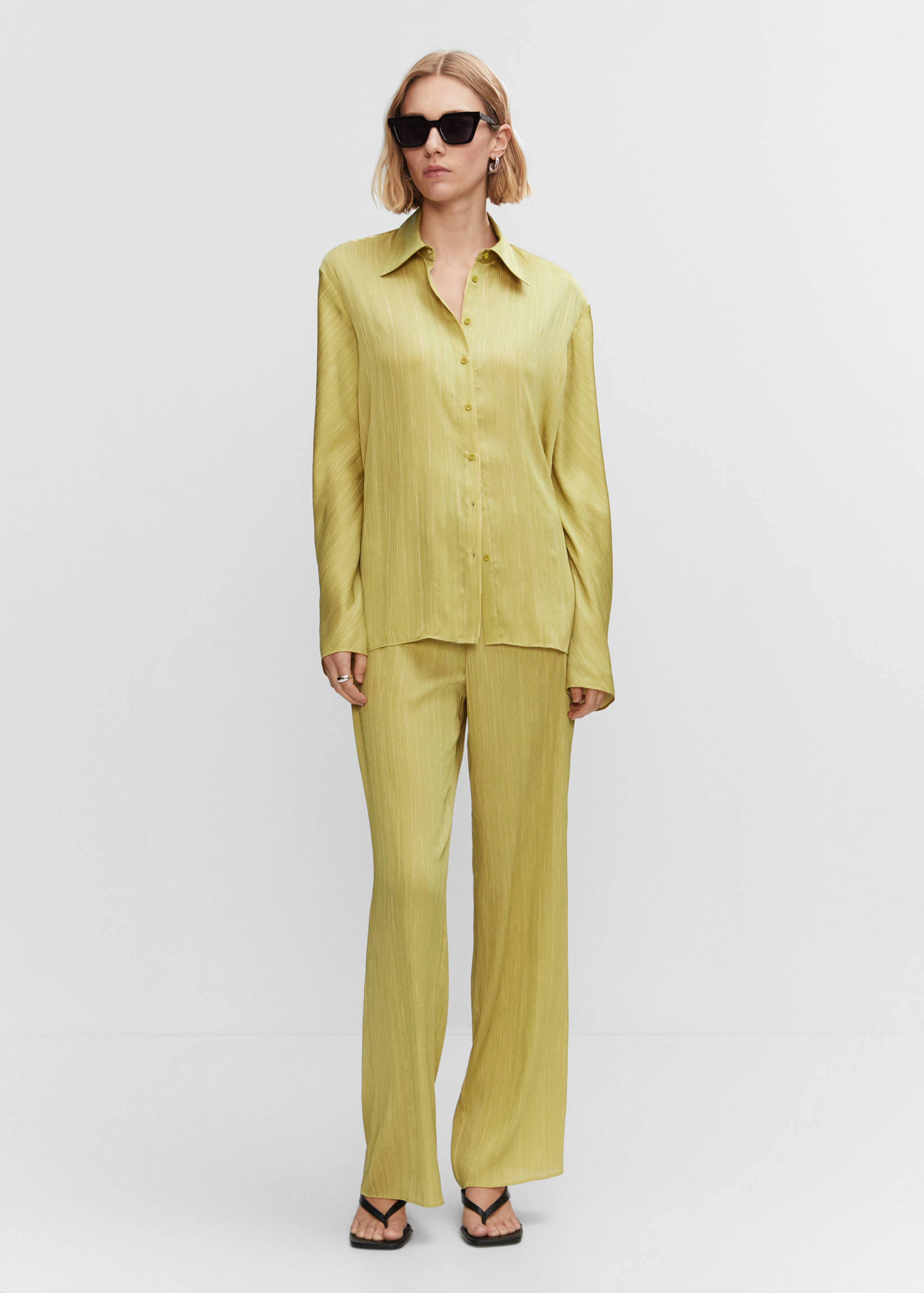 Satin pleated shirt - General plane
