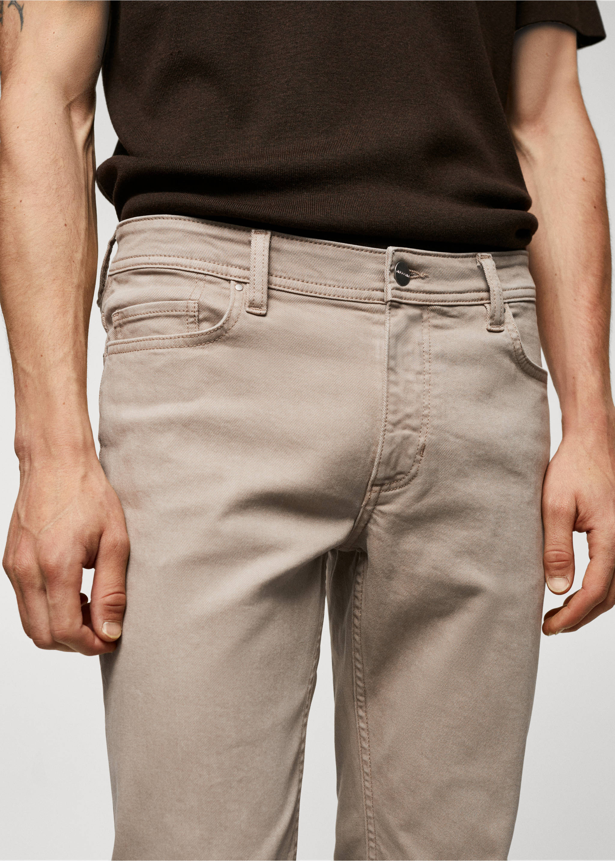 Jan slim-fit jeans - Details of the article 1, Beige. Ref: 57040693-00.