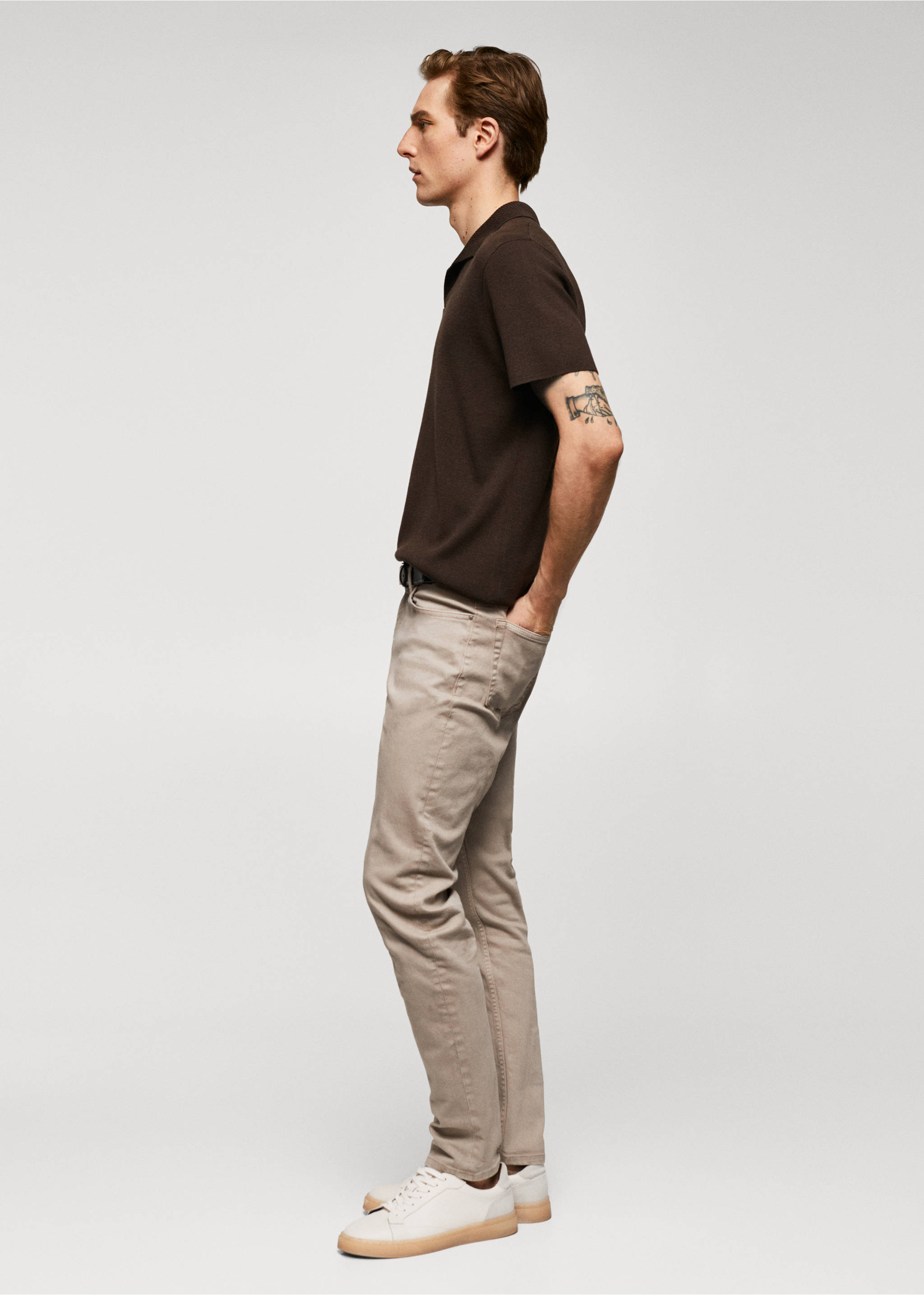 Jan slim-fit jeans - Details of the article 2, Beige. Ref: 57040693-00.