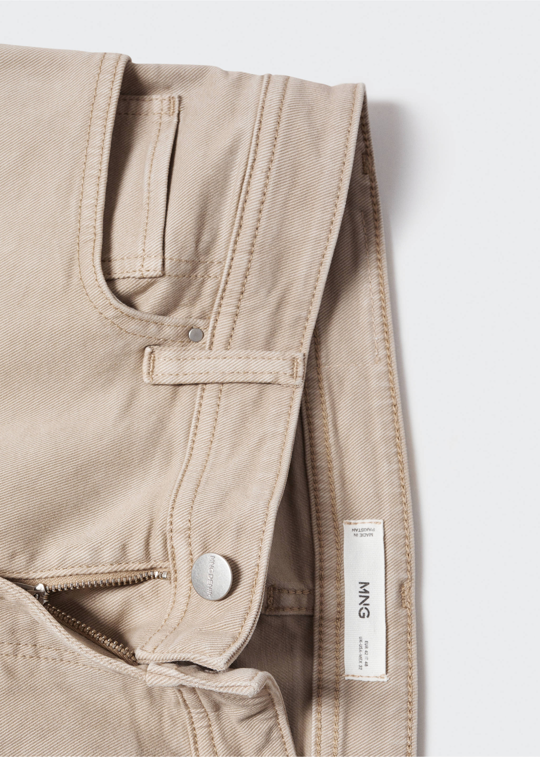 Jan slim-fit jeans - Details of the article 8, Beige. Ref: 57040693-00.