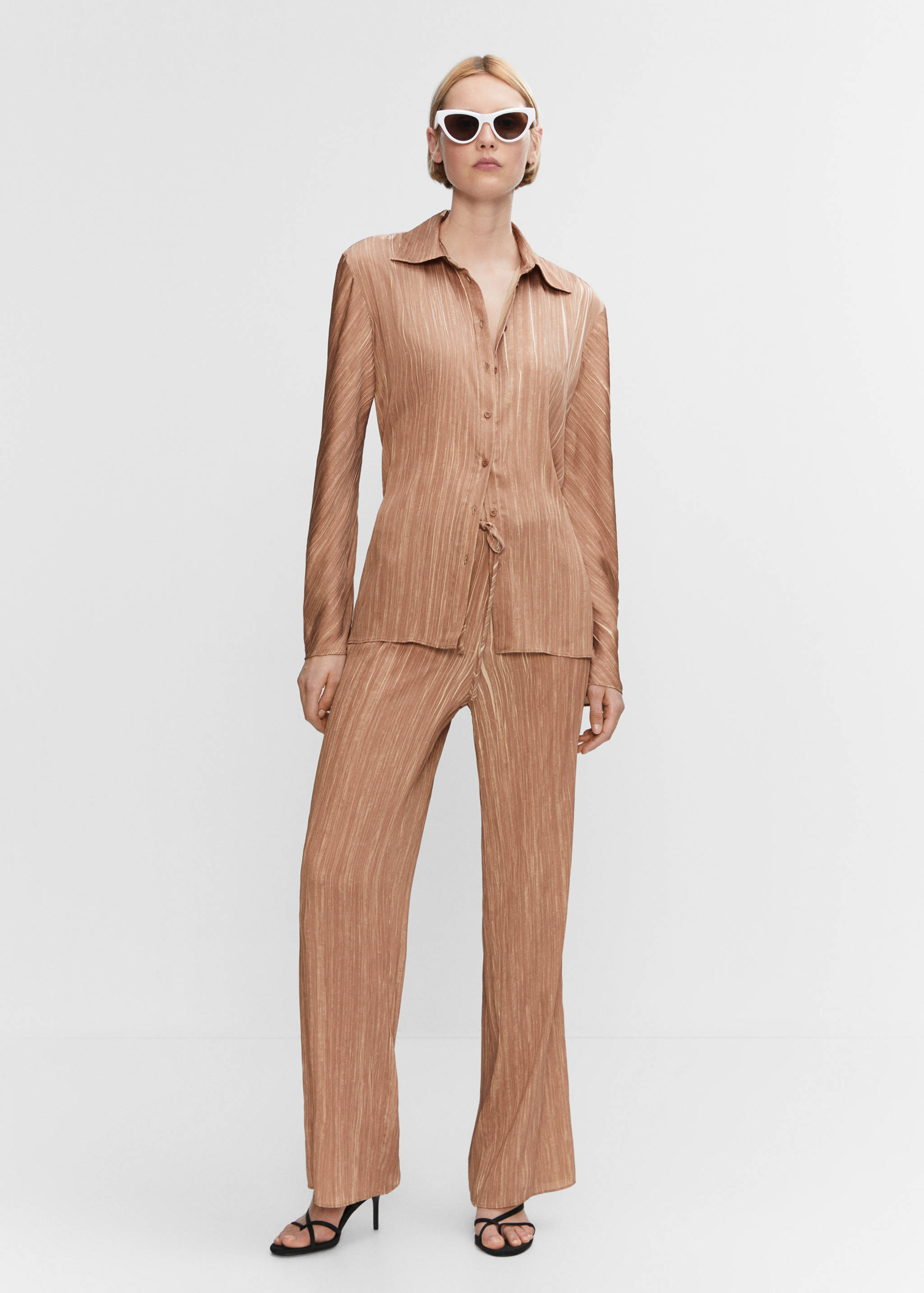 Pantalon plissé satiné - Plan général