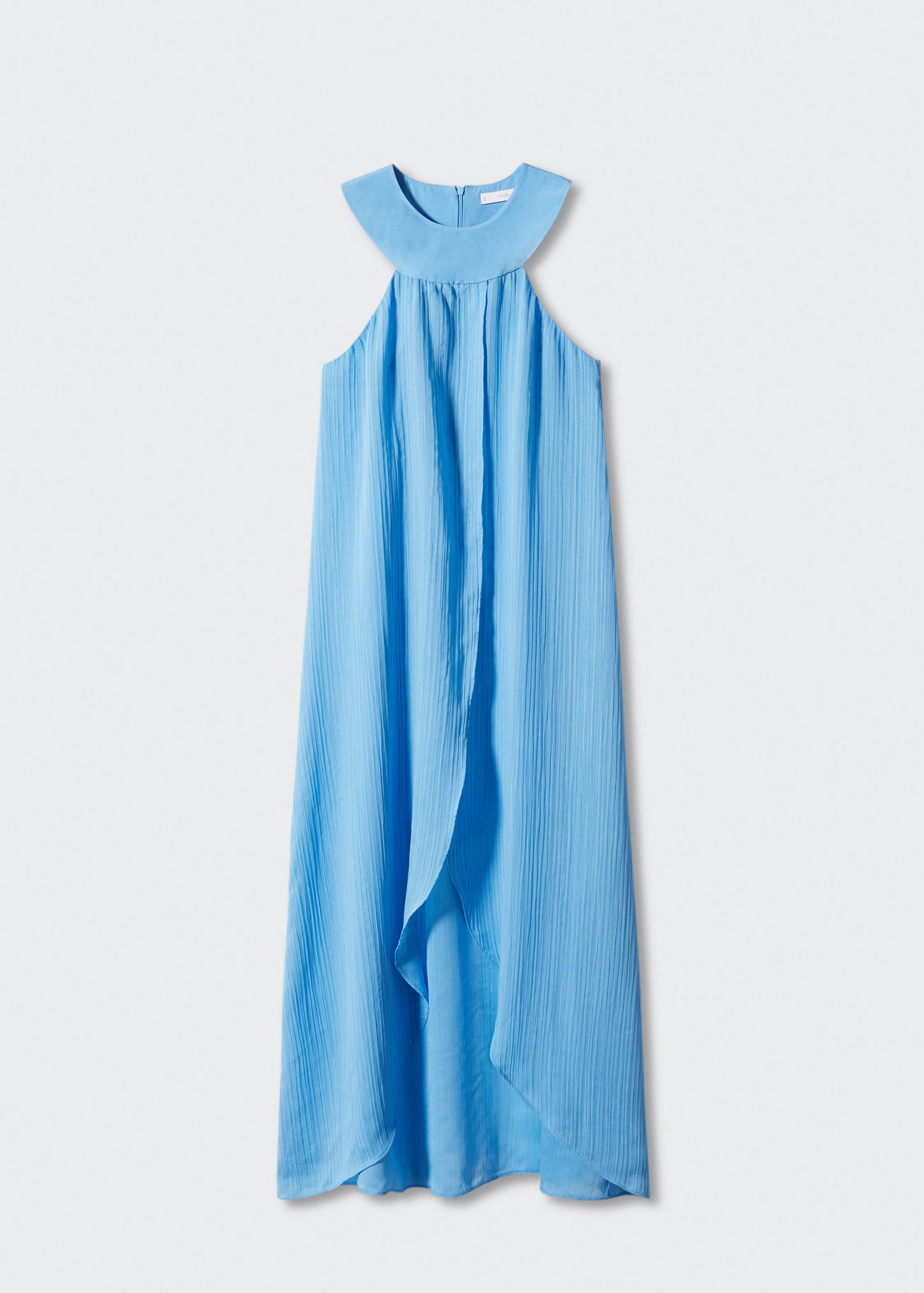 Vestido plissado com gola halter - Artigo sem modelo