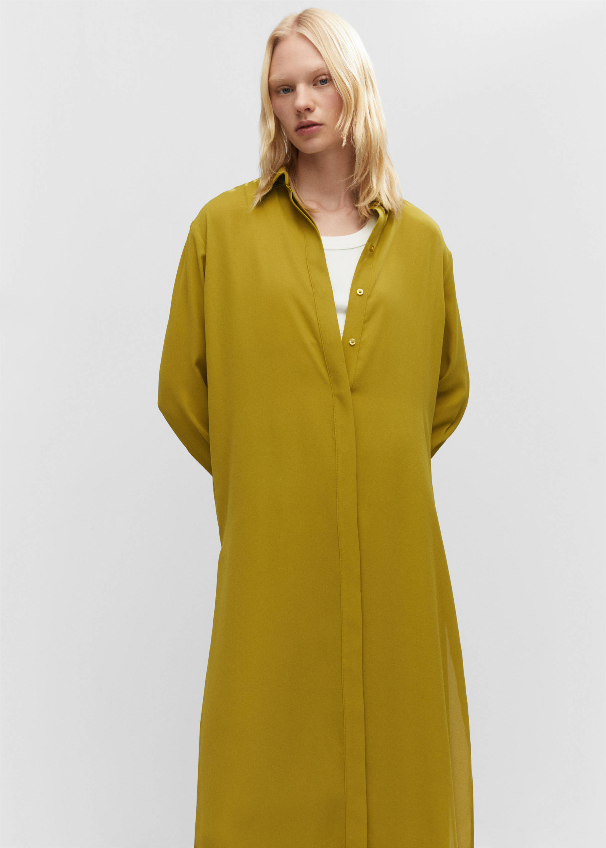 Shirt dress with slits - Medium plane