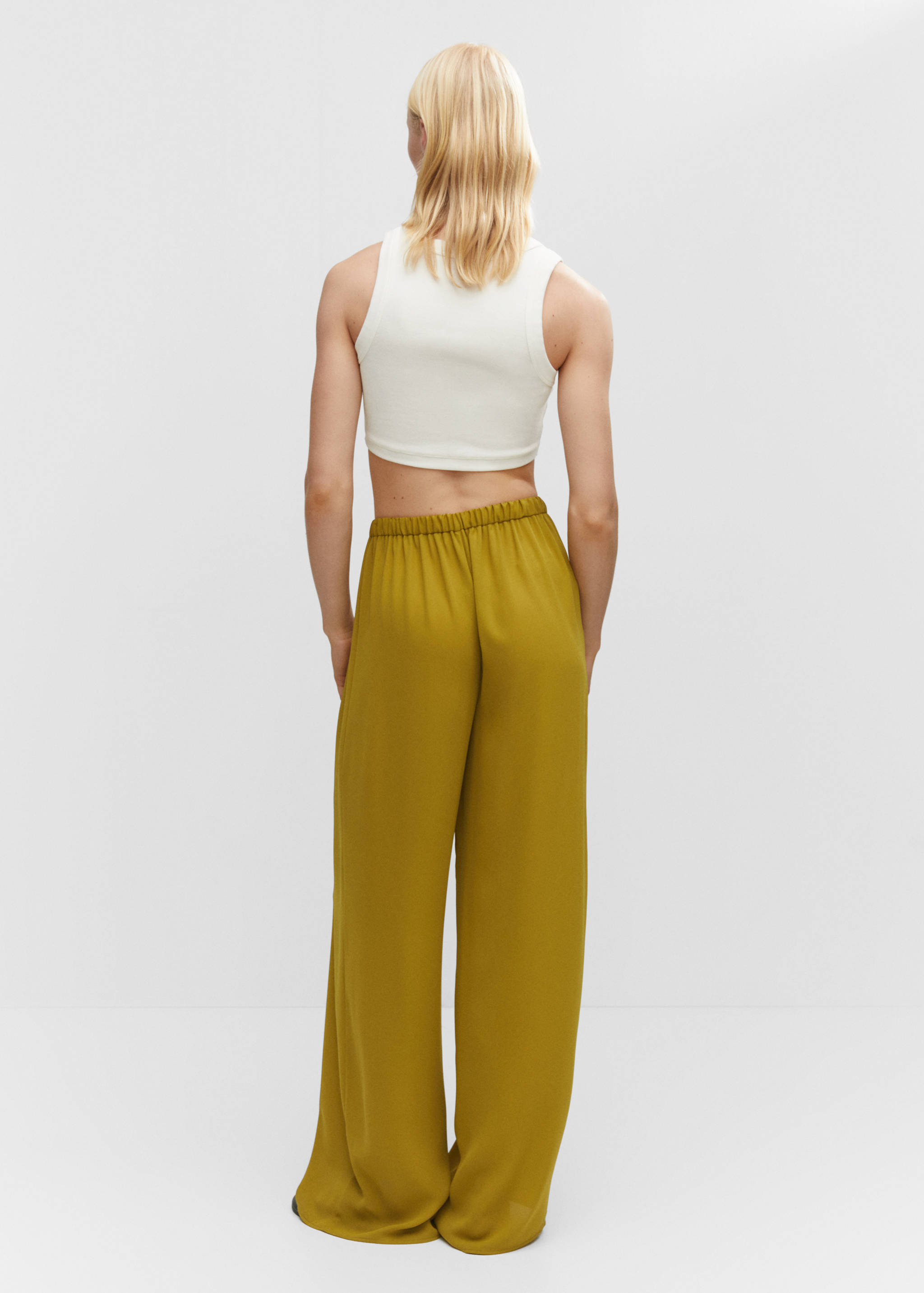 Wide leg trousers with elastic waist - Reverse of the article