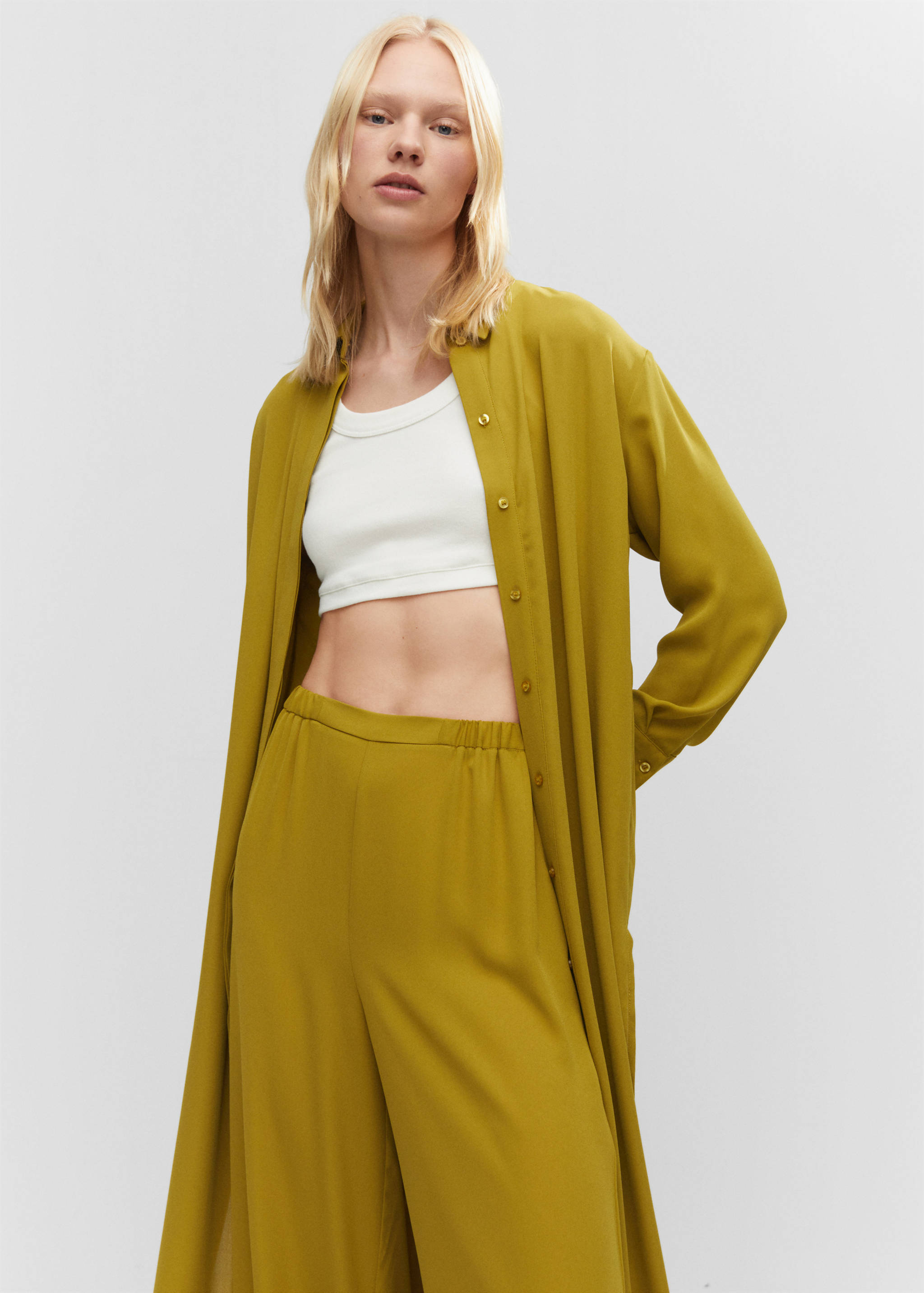 Wide leg trousers with elastic waist - Details of the article 1