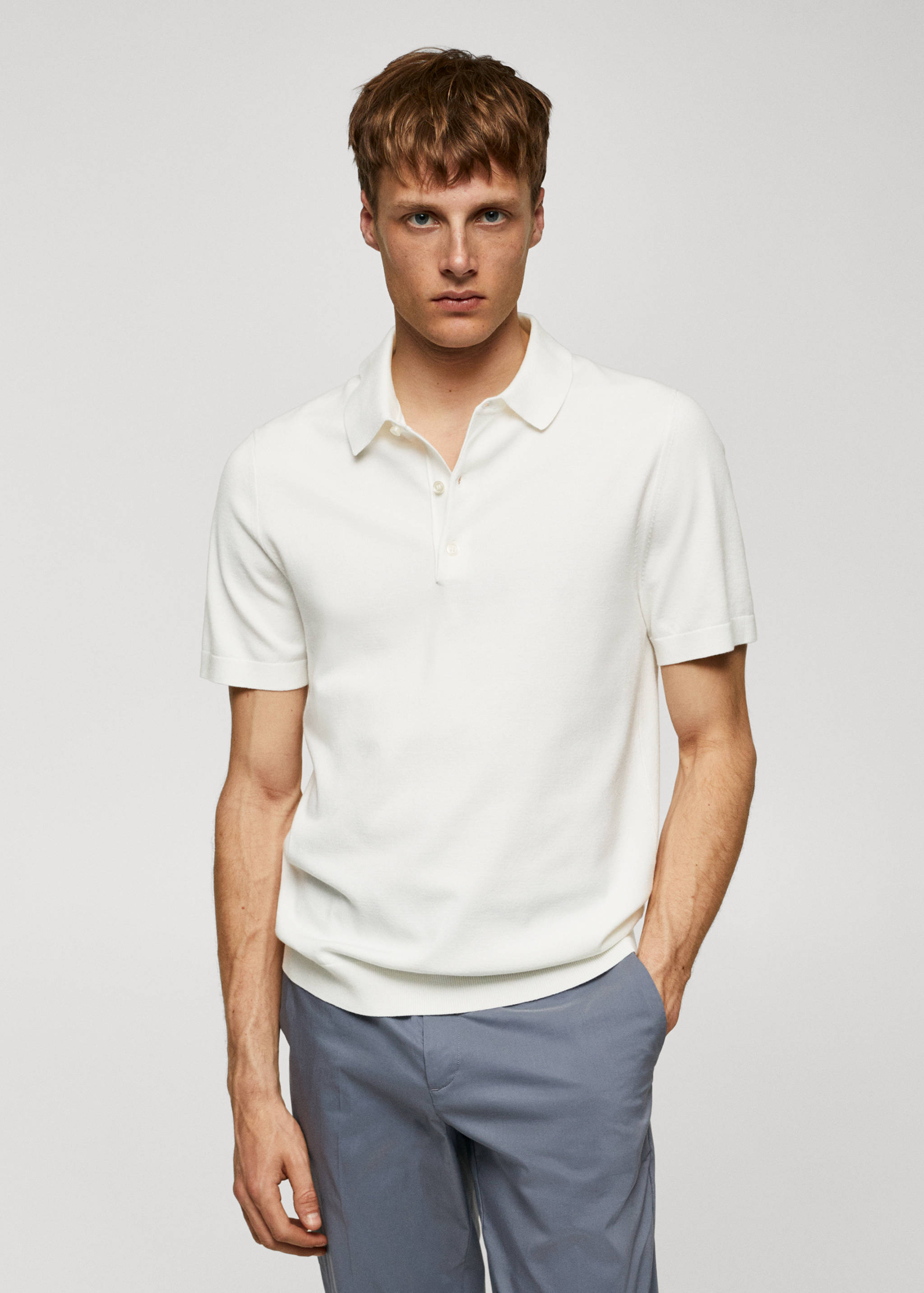 Fine-knit polo shirt - Medium plane