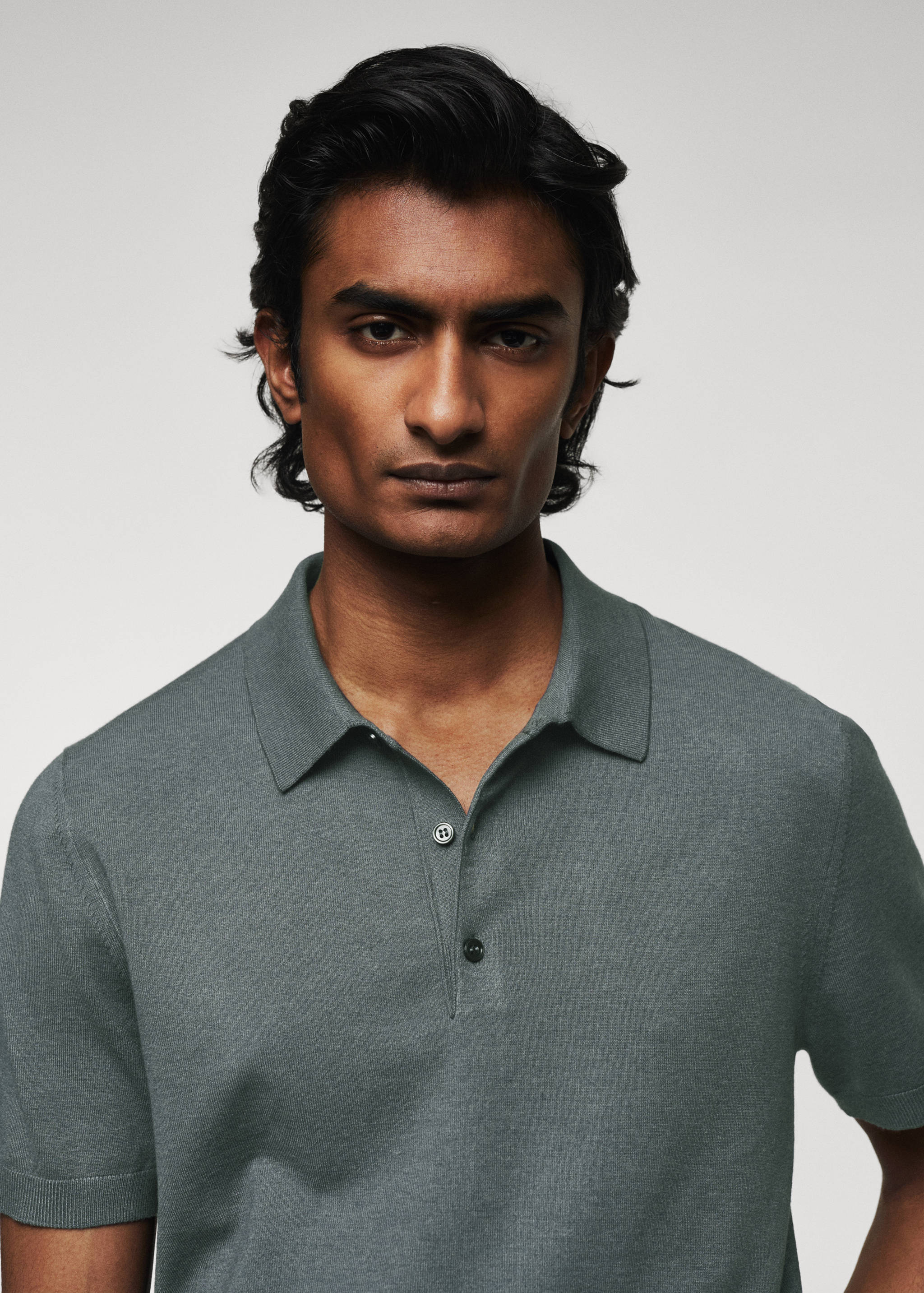 Fine-knit polo shirt - Details of the article 1