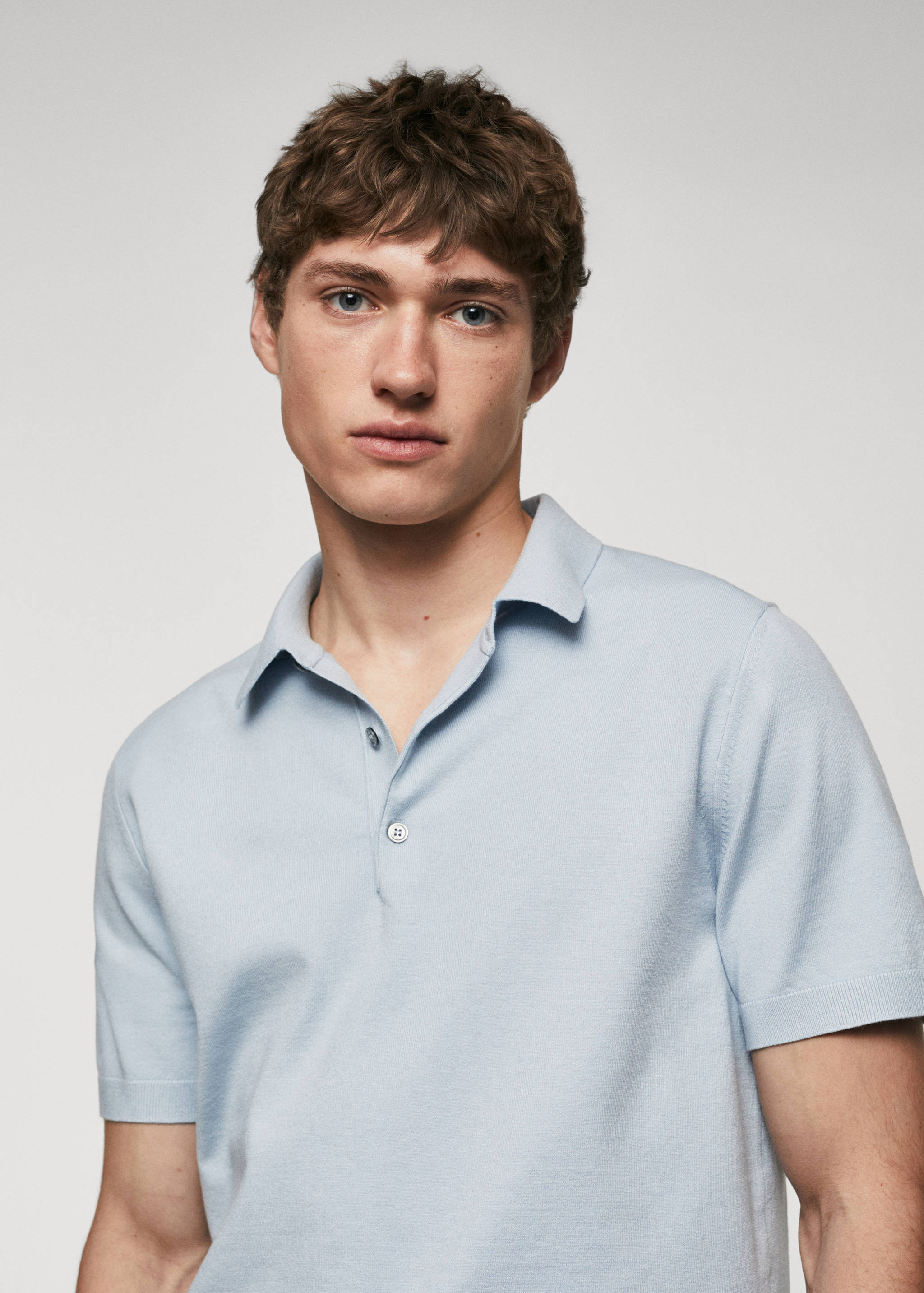 Fine-knit polo shirt - Details of the article 1