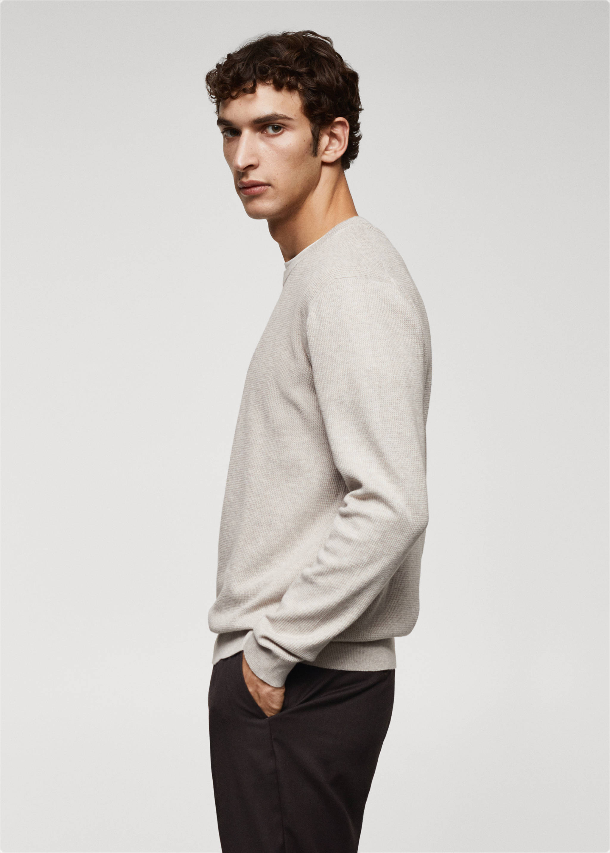 Structured cotton sweater - Details of the article 2