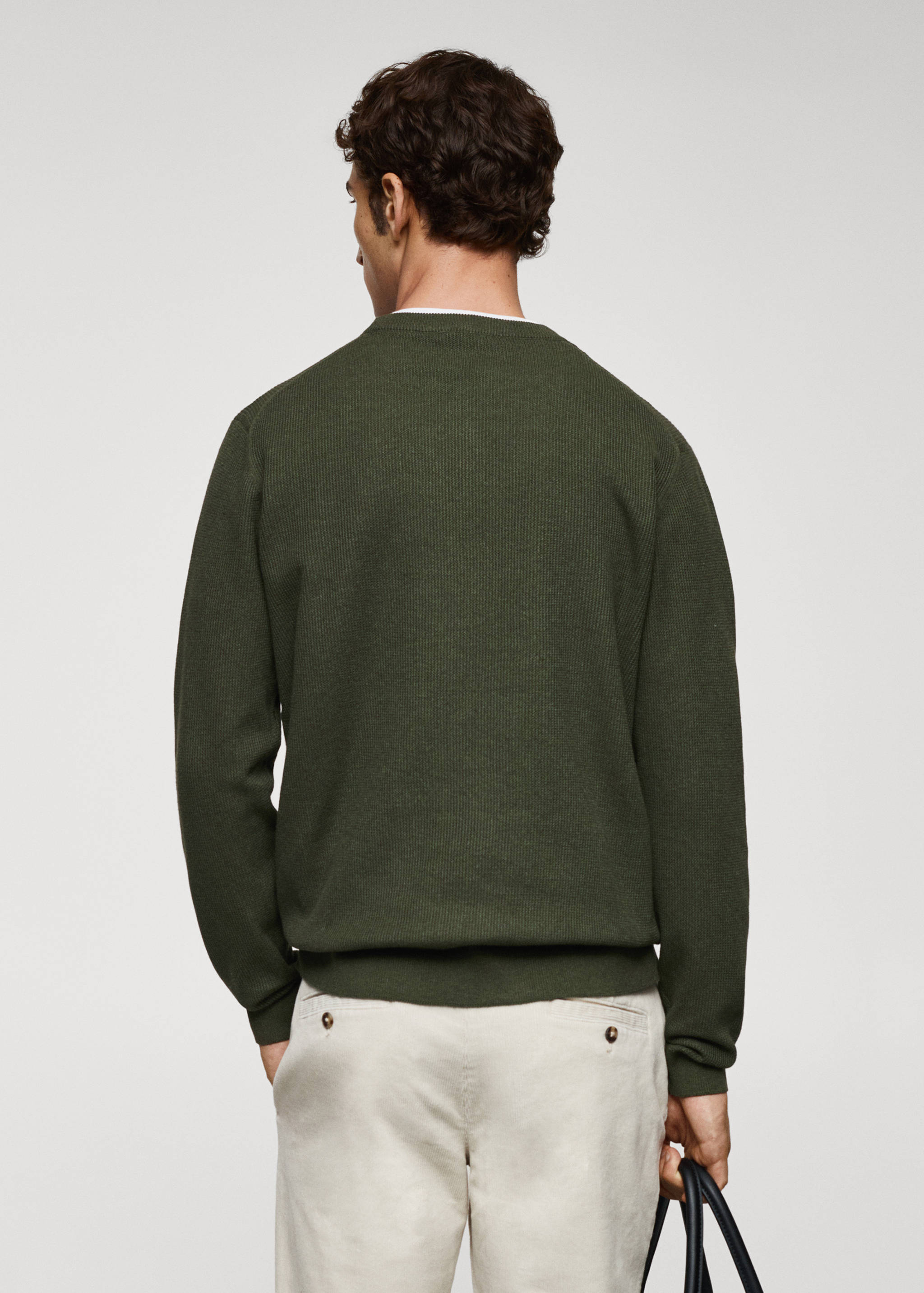 Bavlněný svetr se strukturou - Zadní strana zboží