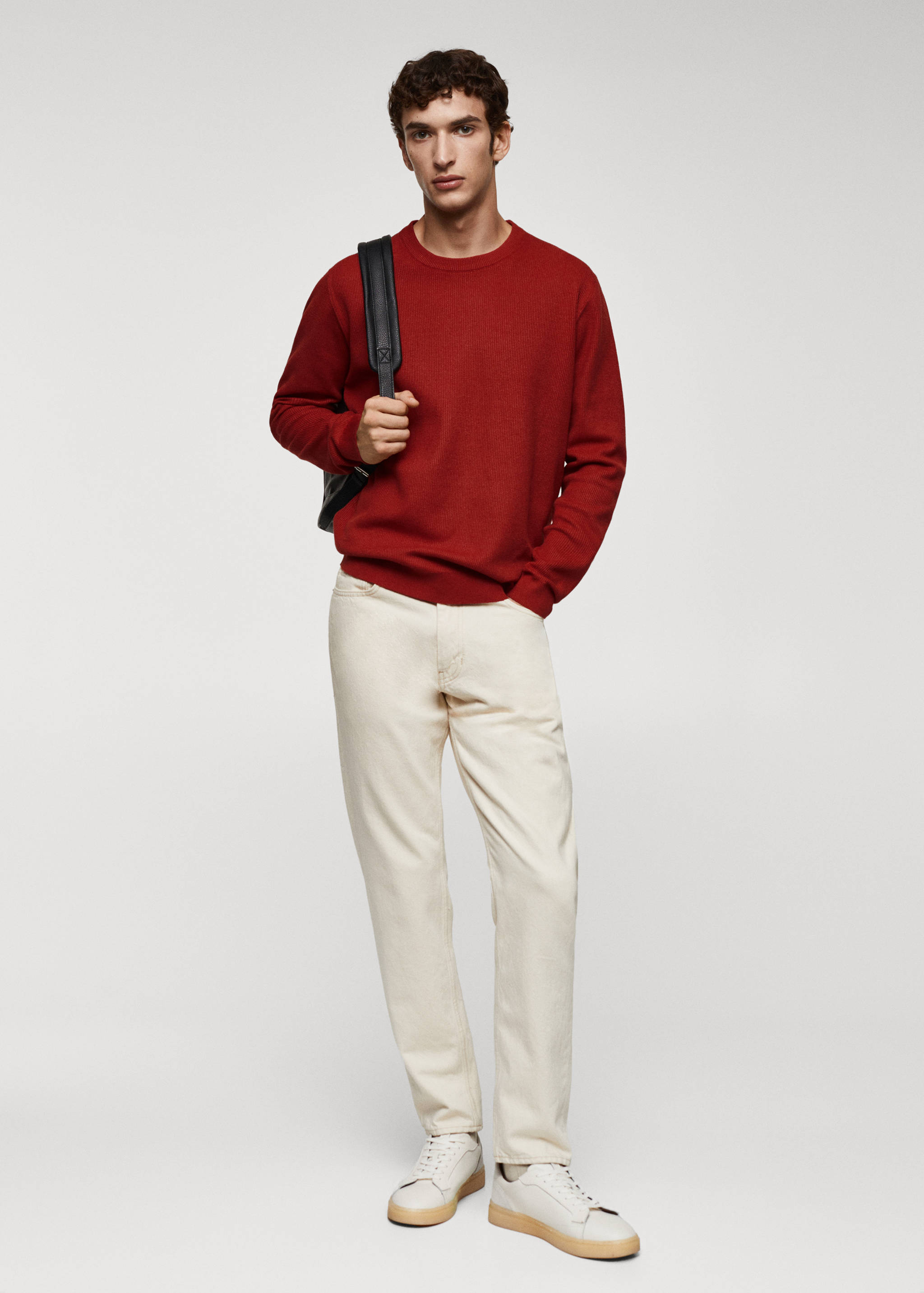 Bavlněný svetr se strukturou - Celkový náhled