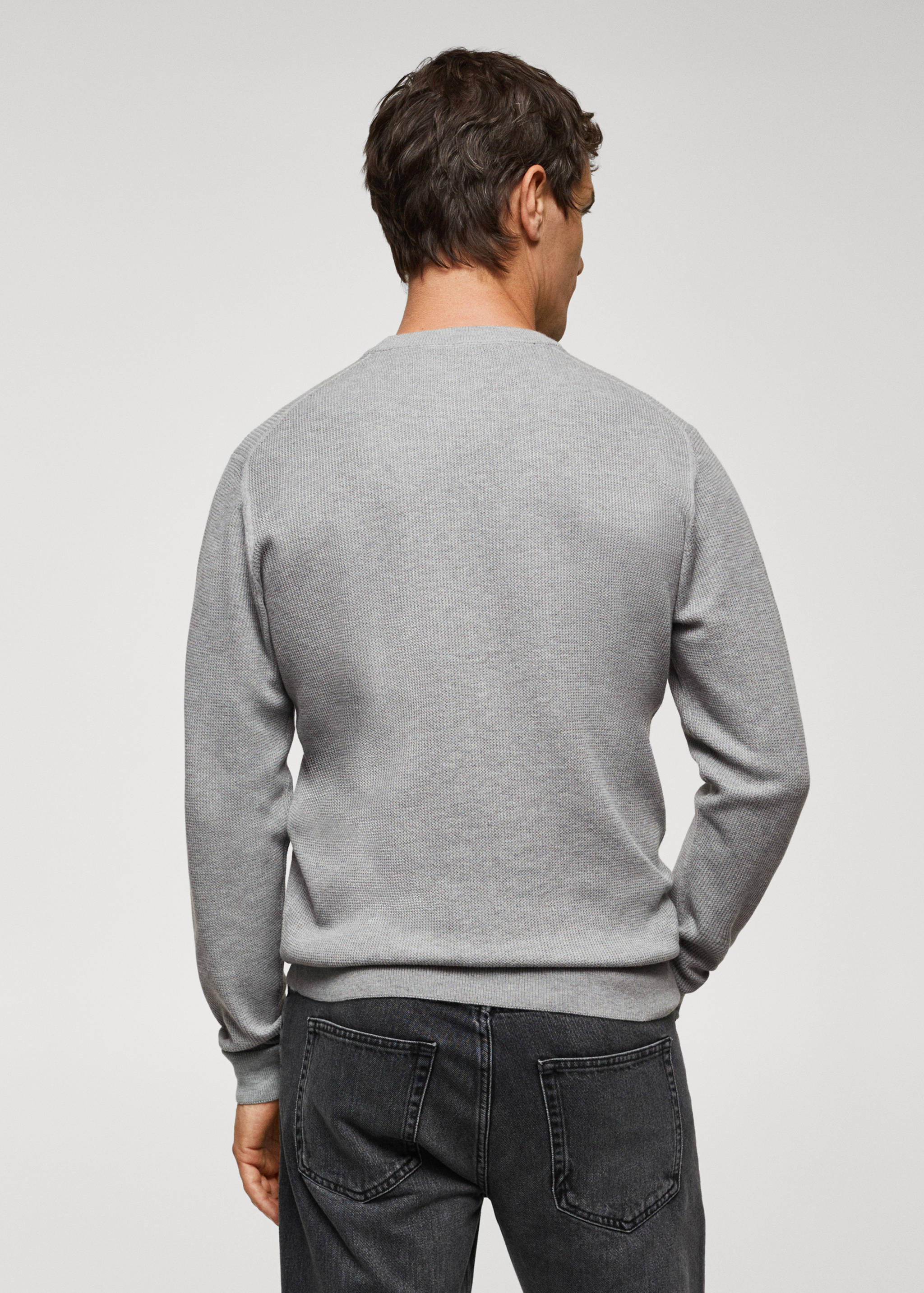Bavlněný svetr se strukturou - Zadní strana zboží