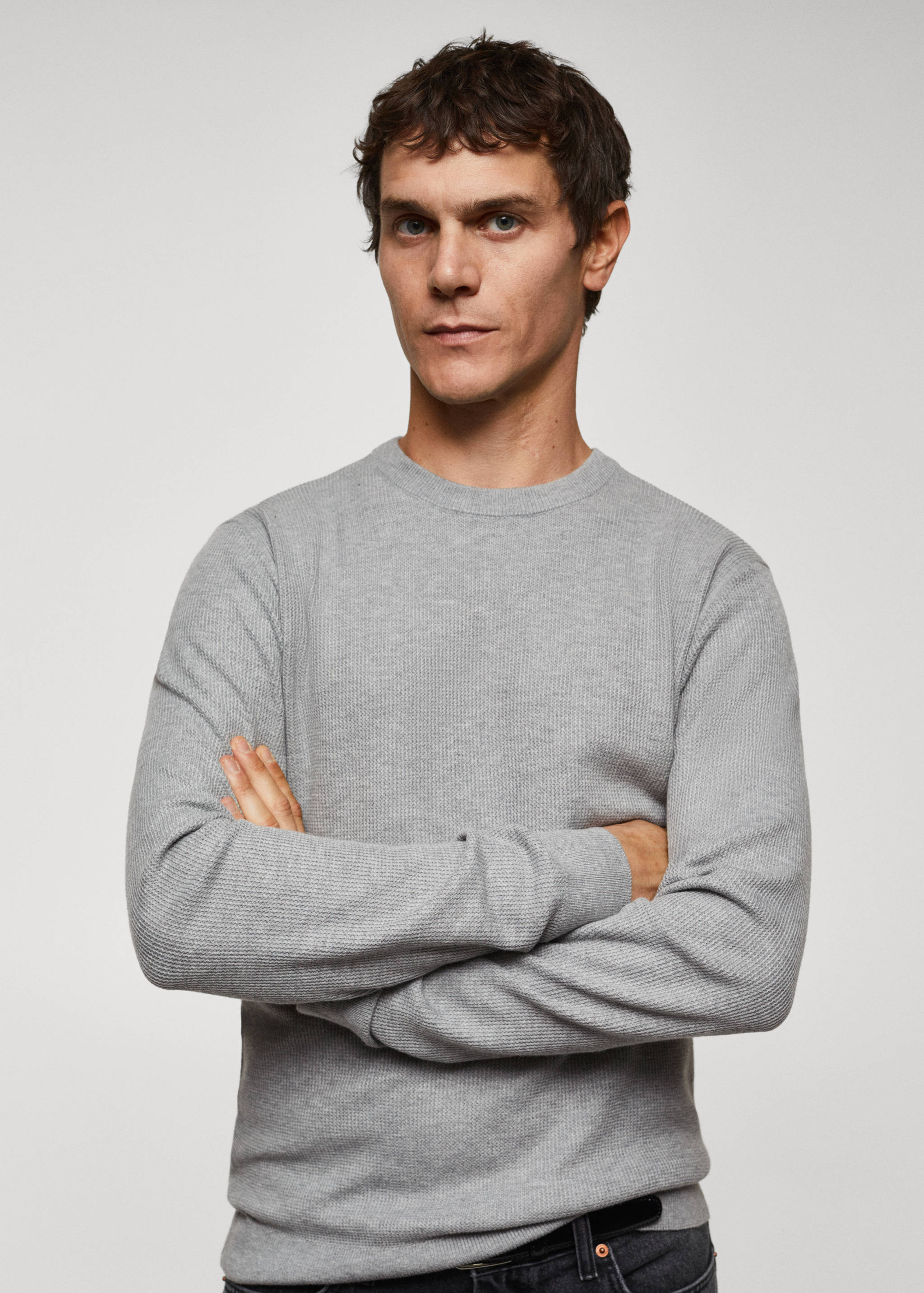 Bavlněný svetr se strukturou - Detail zboží 1