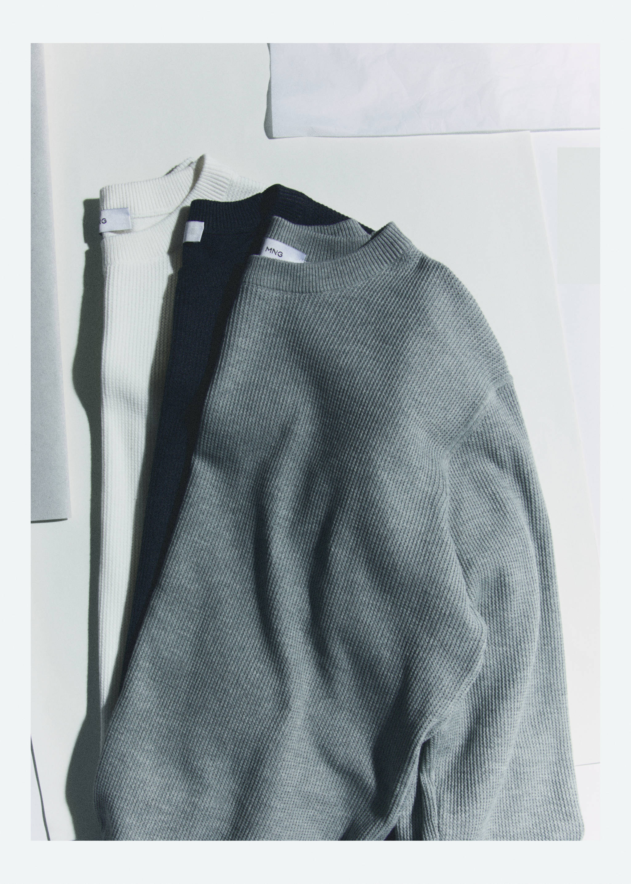 Bavlněný svetr se strukturou - Detail zboží 5